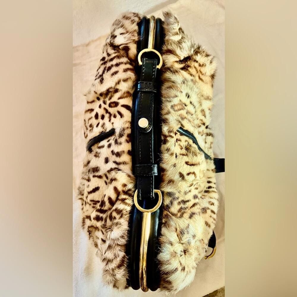 Jimmy Choo Jimmy Choo Large Alex Fur Satchel/ Leopard Size ONE SIZE - 3 Thumbnail