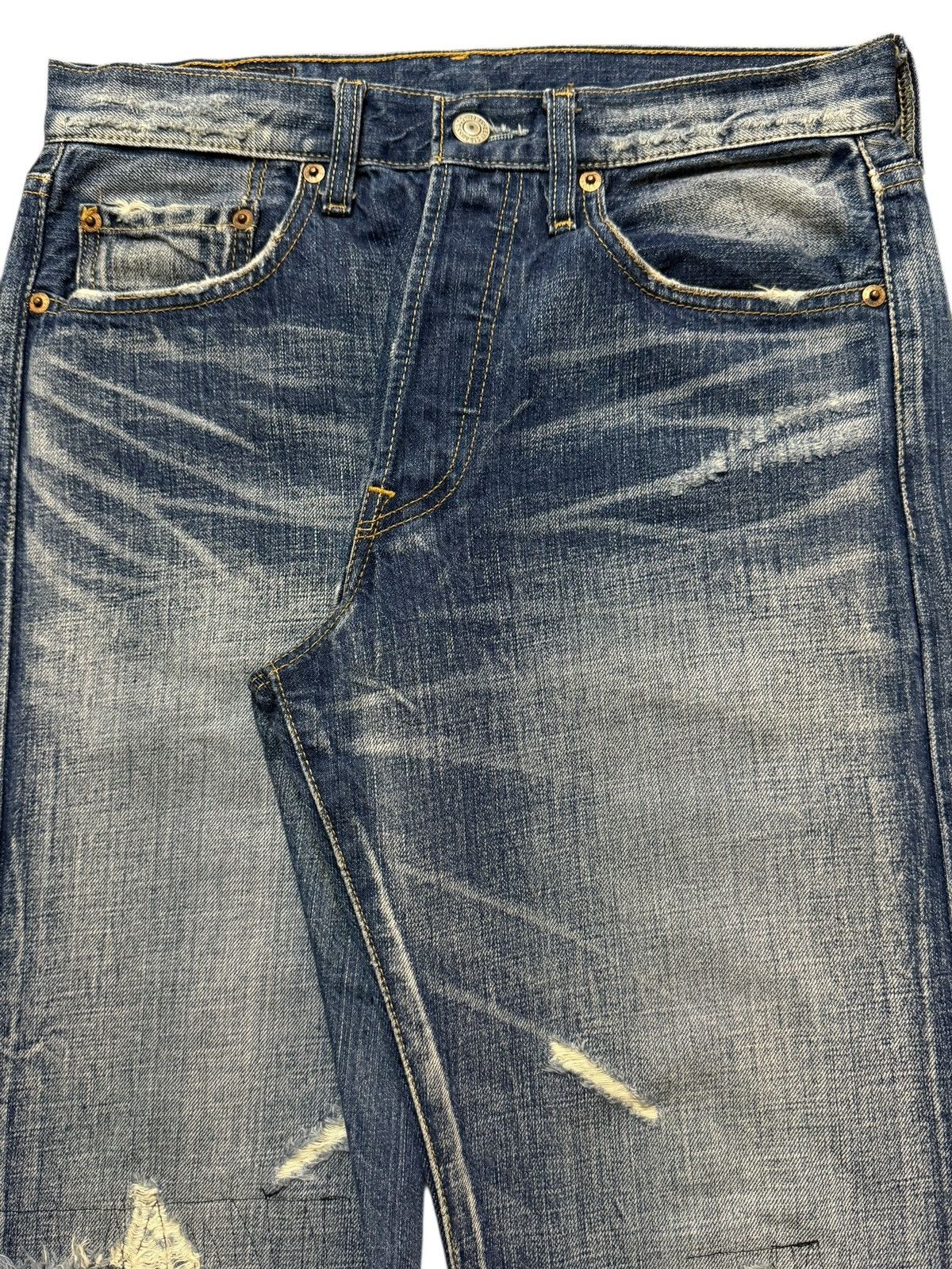 Levi's Vintage 90s Levis 501 Faded Wash Distressed Straight Loose Size US 29 - 3 Thumbnail