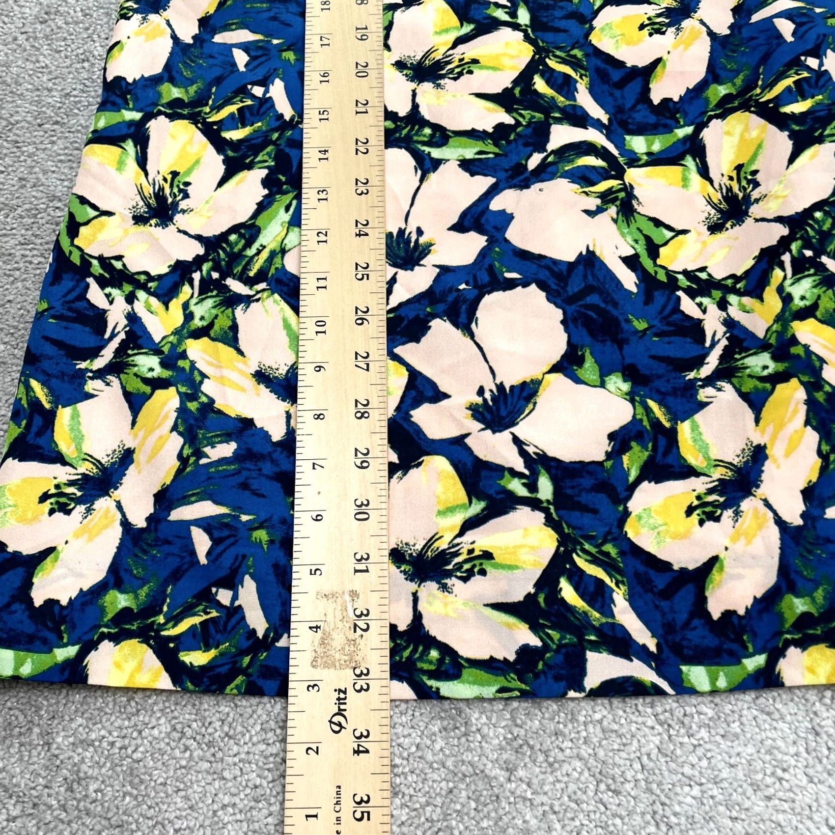 J.Crew J. Crew Floral Shift Midi Dress Womens 00 Blue Lined Short Sleeve Work Casual Size 24" / US 00 / IT 34 - 6 Thumbnail