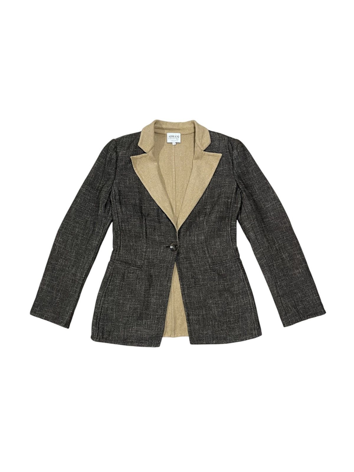 Armani Collezioni 1990s ARMANI COLLEZIONI WOOL BLEND TWEED RARE BLAZER Size S / US 4 / IT 40 - 1 Thumbnail