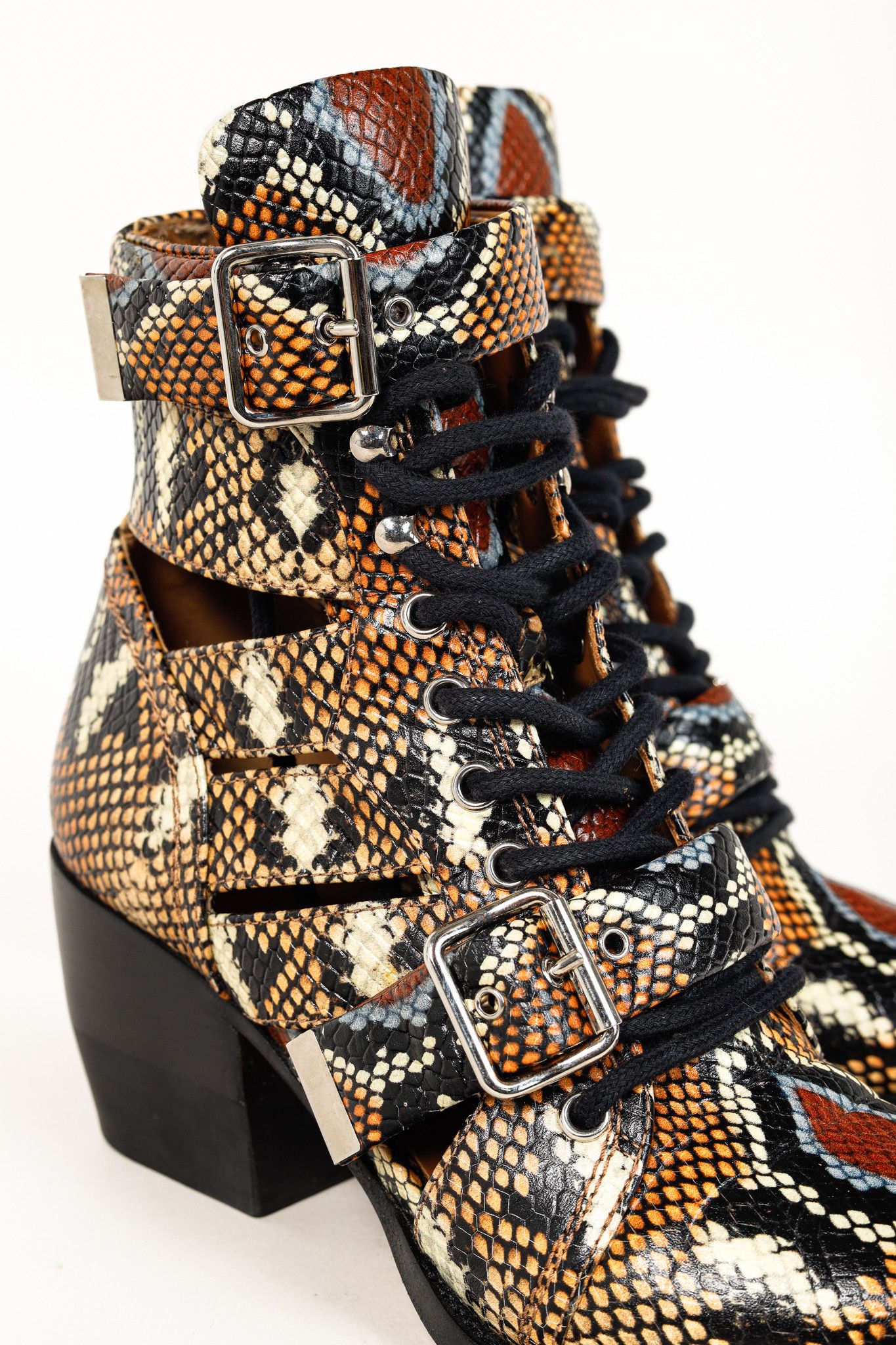 Chloe Chloe Rylee Python-Print Leather Ankle Boots Size US 9 / IT 39 - 7 Thumbnail
