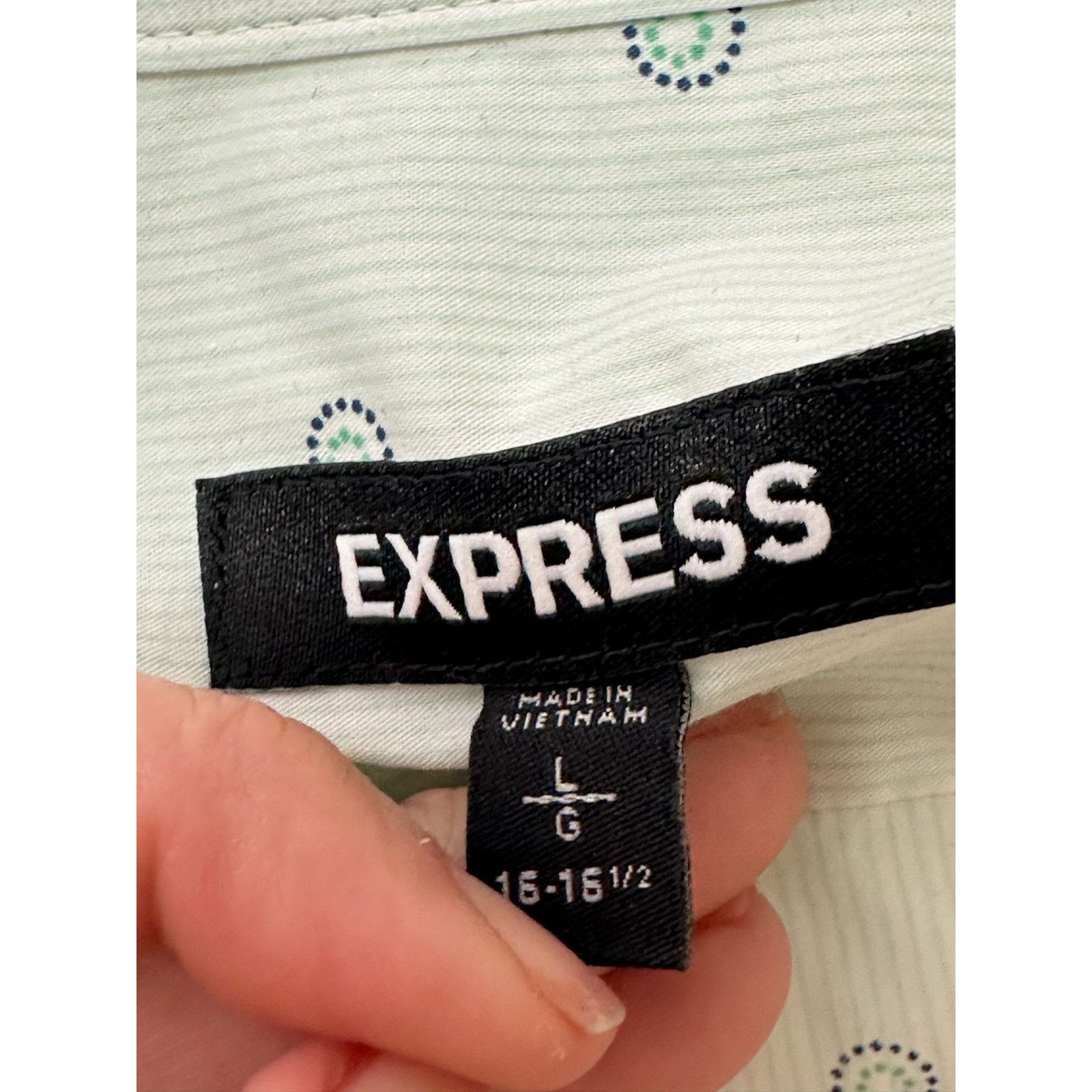 Express Express polka dots button extra slim dress shirt size L Size US L / EU 52-54 / 3 - 3 Thumbnail