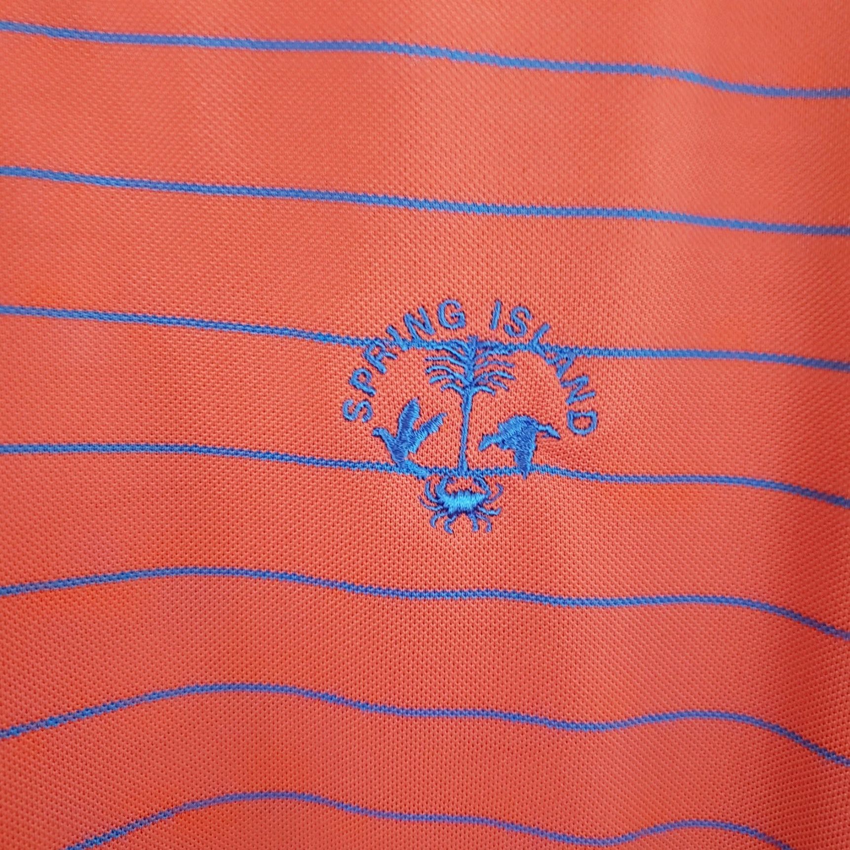 Vintage Bobby Jones Performance Polo GolfShirt Men's XL Orange Blue Stripe Short Sleeve Collared Button Stay Classic Polo Shirt Spring Island Logo Size US XL / EU 56 / 4 - 5 Thumbnail