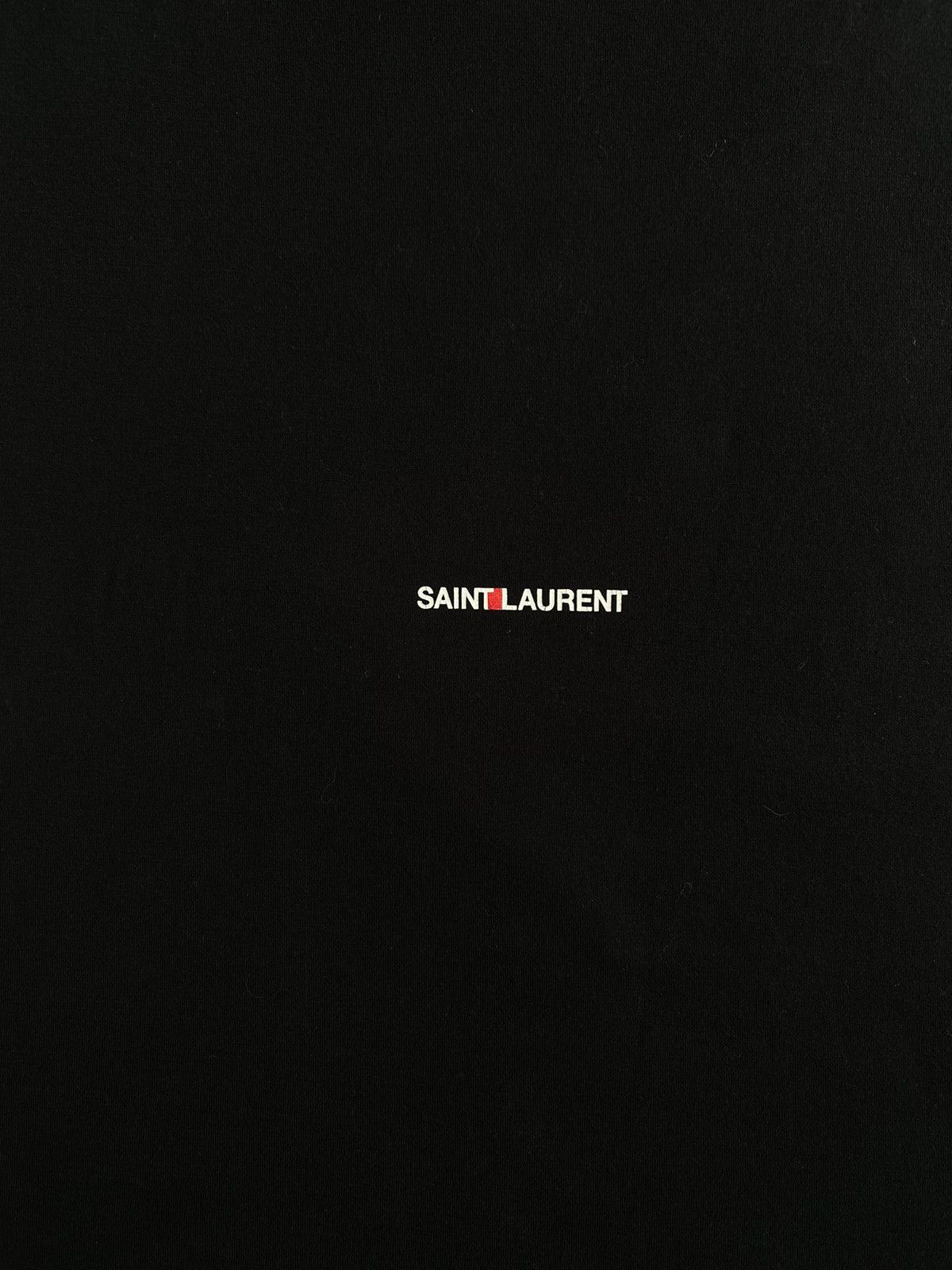Saint Laurent Paris SLP Logo Oversize Cropped T Shirt Size XS / US 0-2 / IT 36-38 - 3 Thumbnail