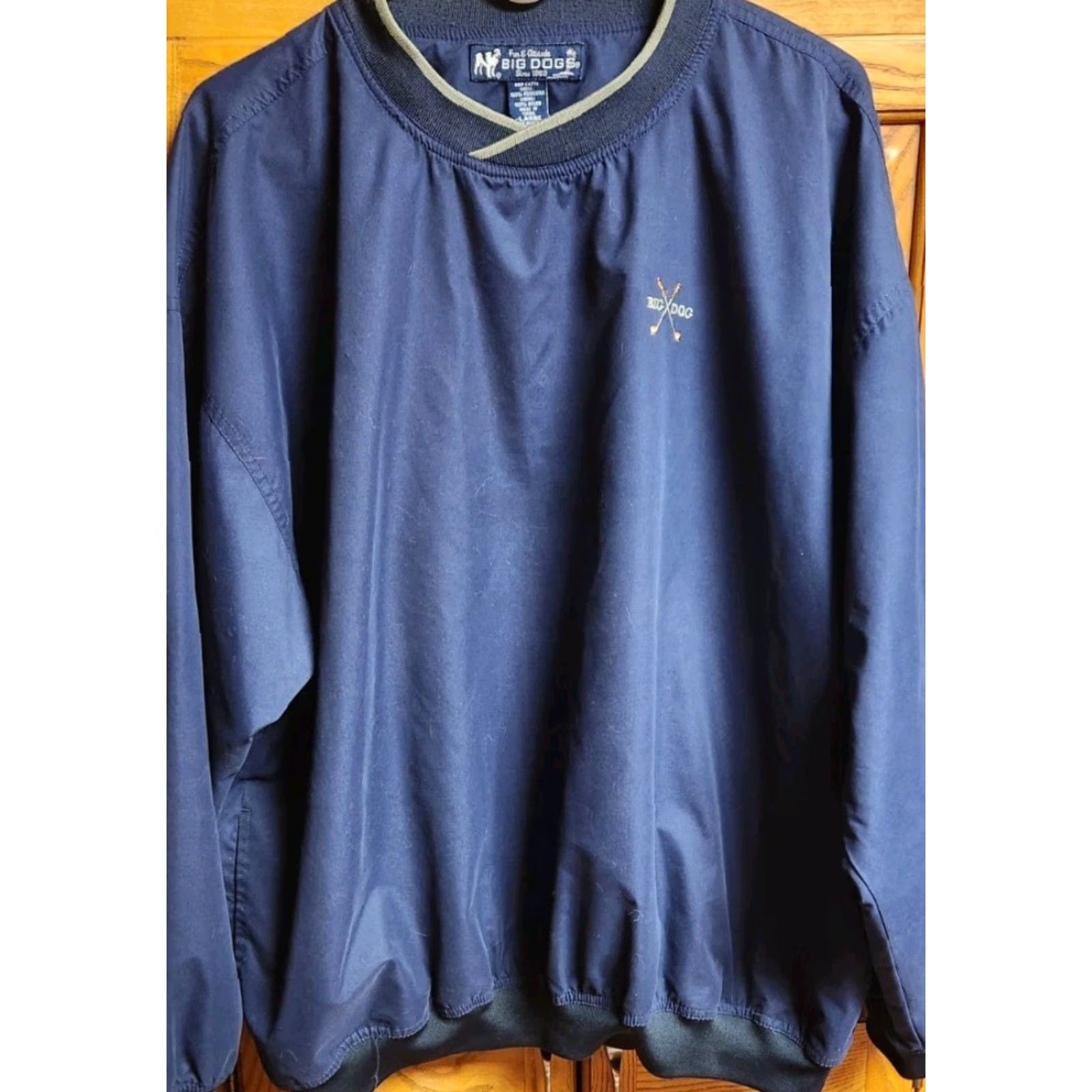 Big Dogs BIG DOGS Jacket Mens L Large Blue V Neck Windbreaker Pullover Lined Vintage Jacket Size US L / EU 52-54 / 3 - 3 Thumbnail