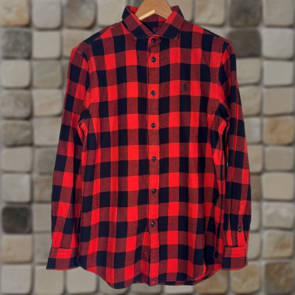 Polo Ralph Lauren Polo Ralph Lauren Men’s Relaxed Fit Plaid Cotton Twill Shirt Sz M Red, Black Button-Up Shirt Size US M / EU 48-50 / 2 - 1 Thumbnail