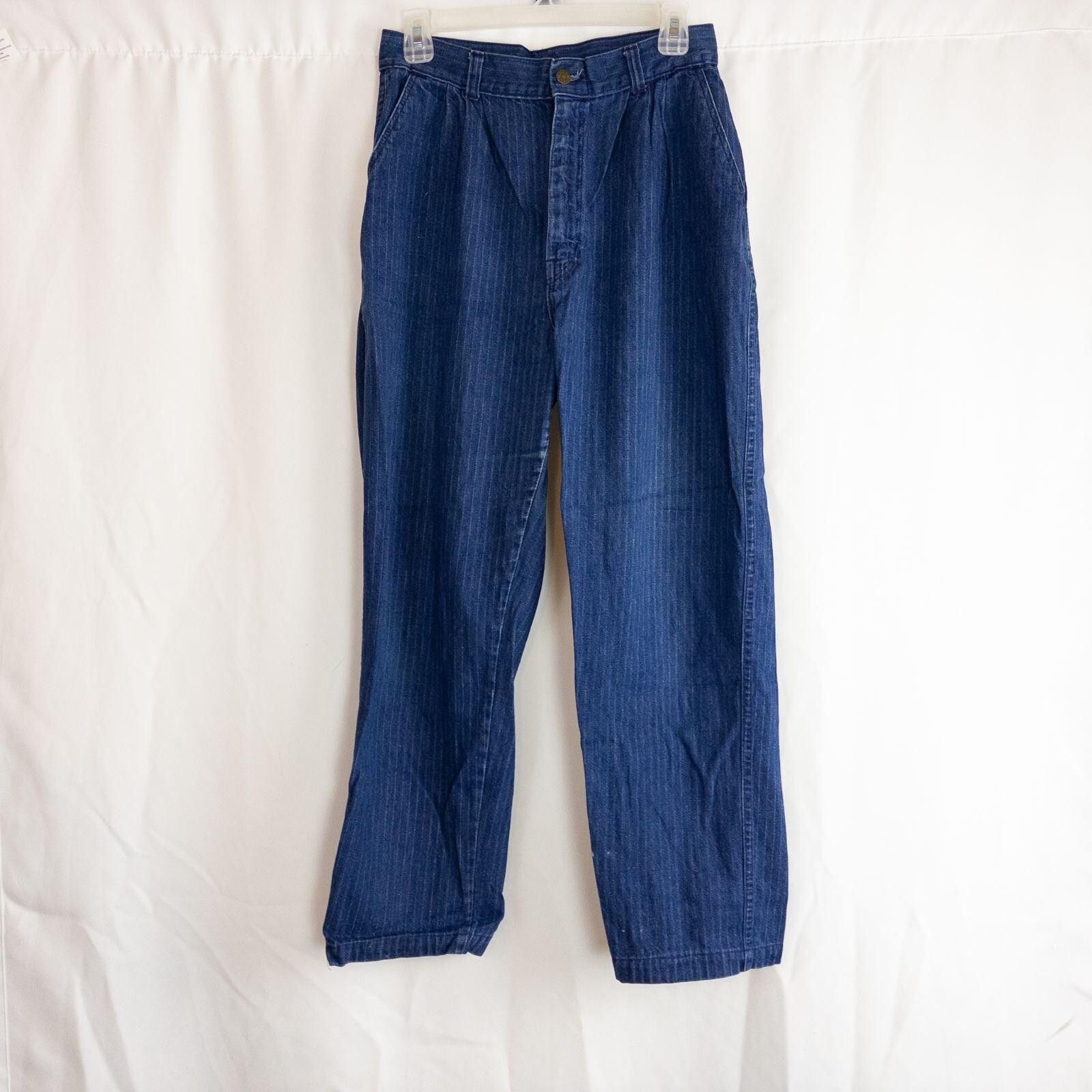 Other Wilkins Rumble Seat Vintage Blue Striped Jeans Womens 28 Size 28" / US 6 / IT 42 - 3 Thumbnail