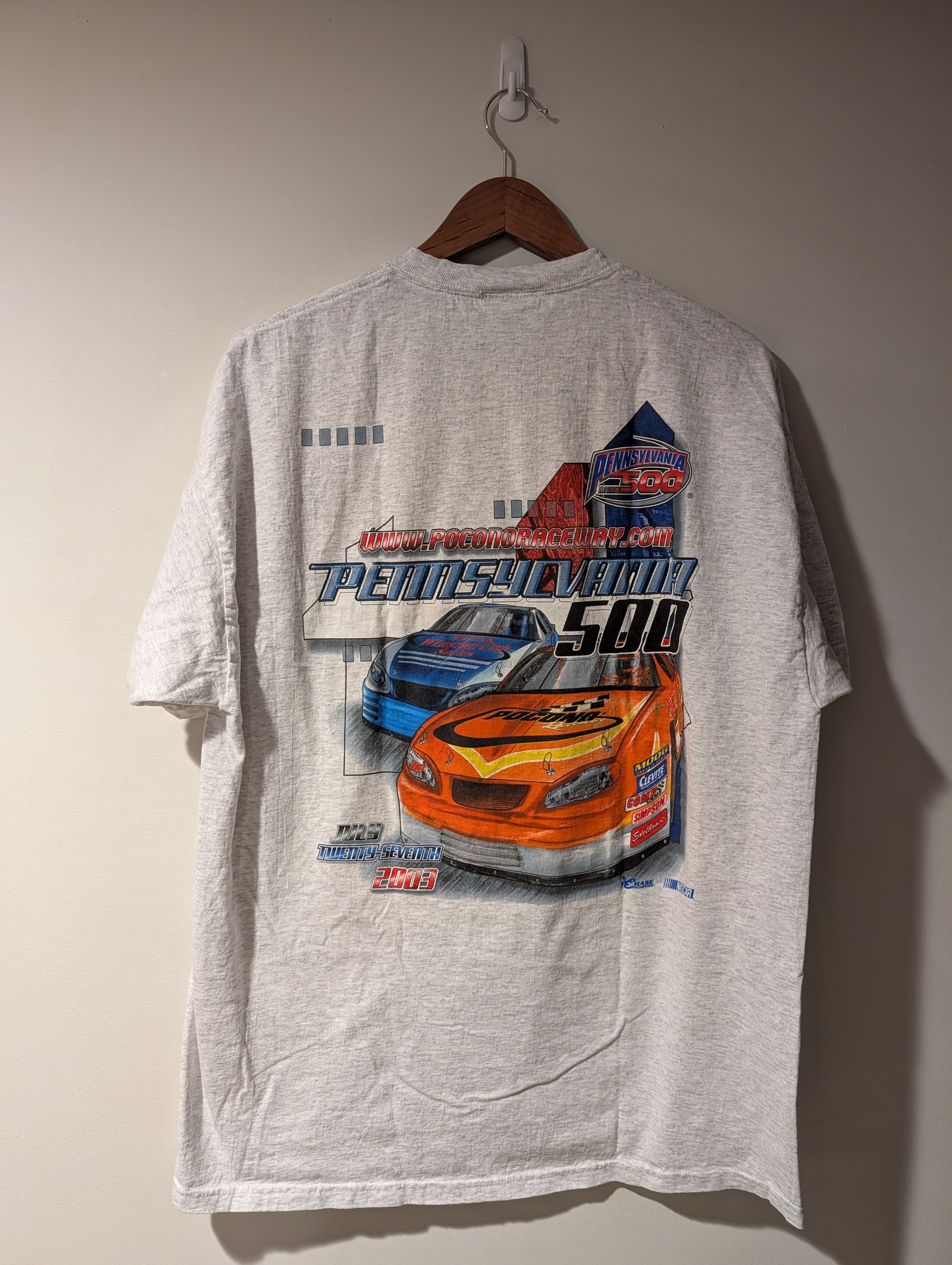NASCAR Vintage 2003 Pennsylvania 500 Pocono Raceway NASCAR T-Shirt Size US XL / EU 56 / 4 - 1 Thumbnail