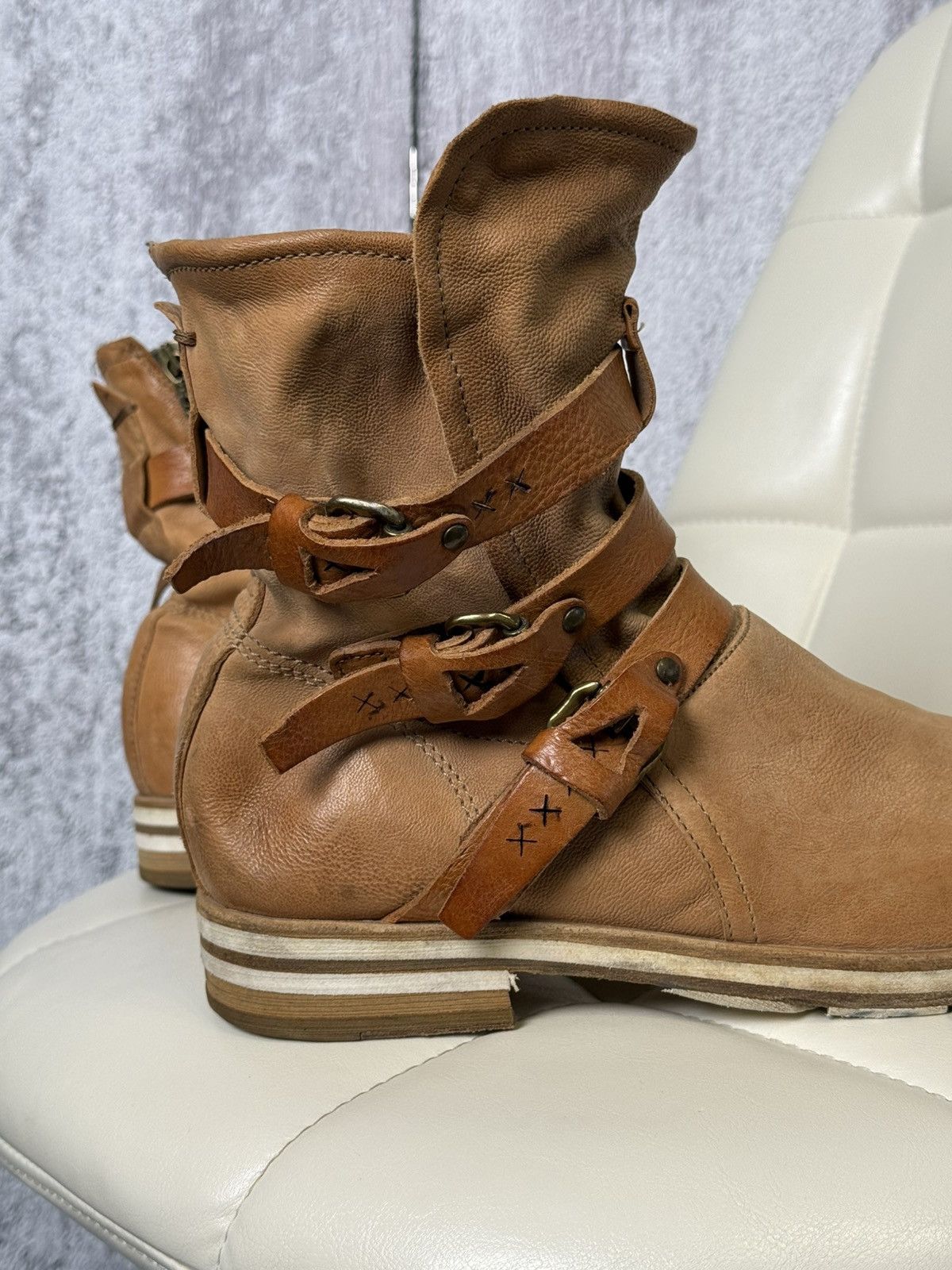 A.S.98 A.S.98 Airstep Brown Leather Strap Buckle Avant-Garde Boots Size US 10 / EU 43 - 9 Thumbnail