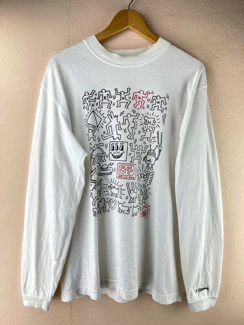 Keith Haring × Vintage Keith Haring Art Long Sleeve Tee Size US L / EU 52-54 / 3 - 4 Thumbnail