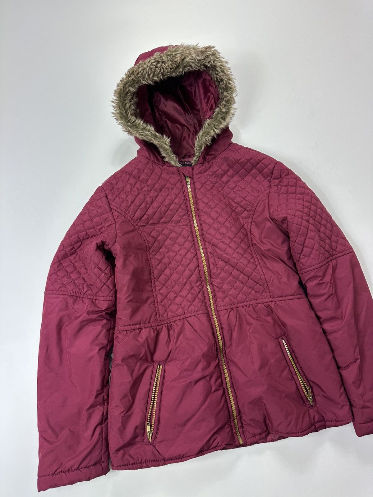 Japanese Brand Faux Fur Style Jacket Women's Zip Hooded Red Size S / US 4 / IT 40 - 5 Thumbnail