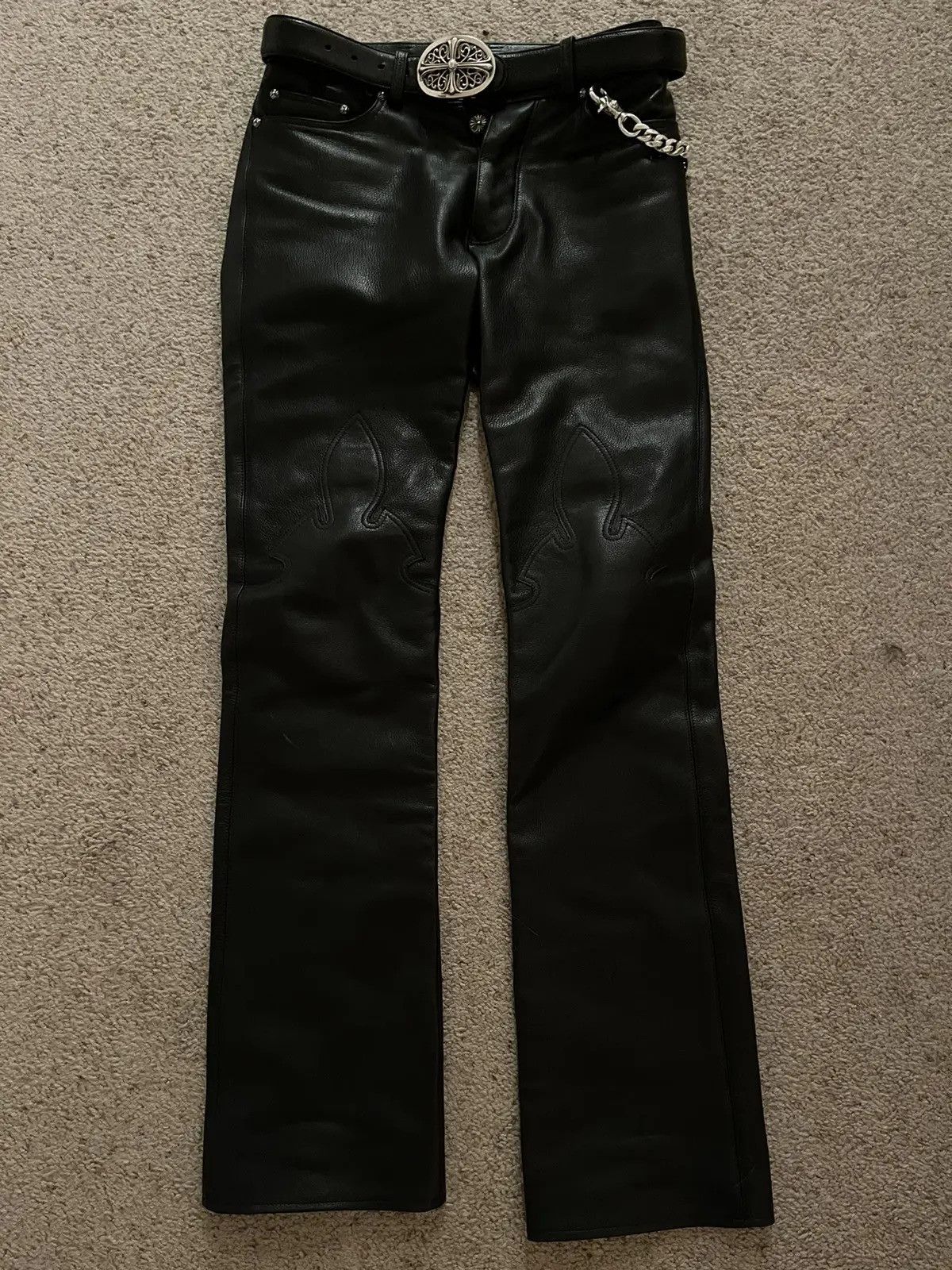 Chrome Hearts Classic Leather Pants Size US 29 - 1 Thumbnail