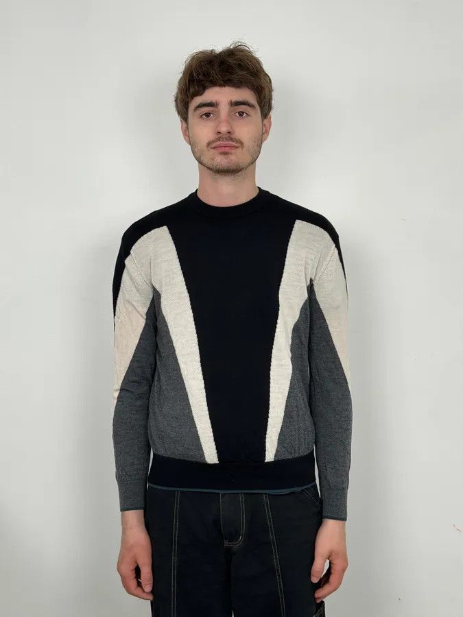 Emporio Armani AW2022 Emporio Armani Shape Black & White Wool Sweater Size US S / EU 44-46 / 1 - 2 Thumbnail