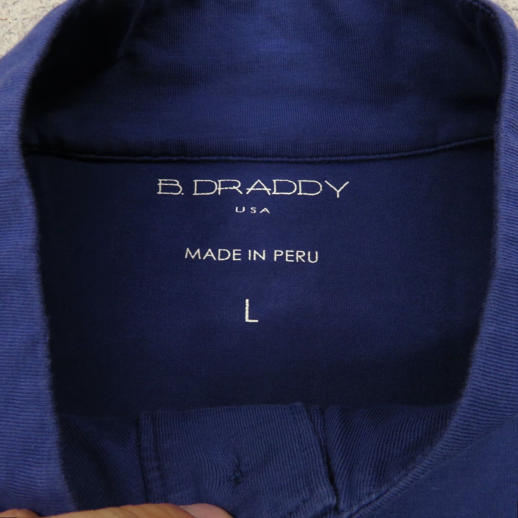 Vintage B Draddy Sweater Mens Large 1/4 Zip Golf Pullover Long Sleeve Henley Shirt Blue Casual Jersey Size US L / EU 52-54 / 3 - 6 Thumbnail