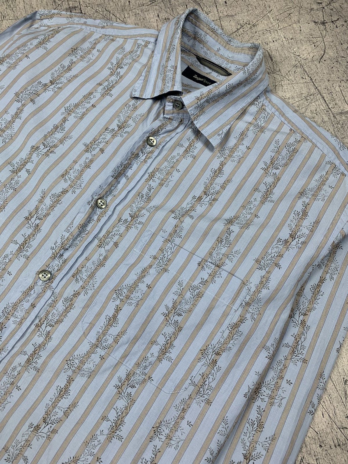 Ermenegildo Zegna Ermenegildo Zegna Floral Shirt Luxury Printed 90s Size US XL / EU 56 / 4 - 4 Thumbnail