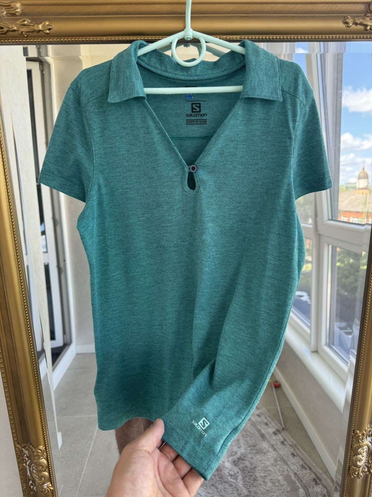 Salomon Solomon Outdoor Women’s Polo Cycling T-Shirt Mountain Aki Size S / US 4 / IT 40 - 2 Thumbnail