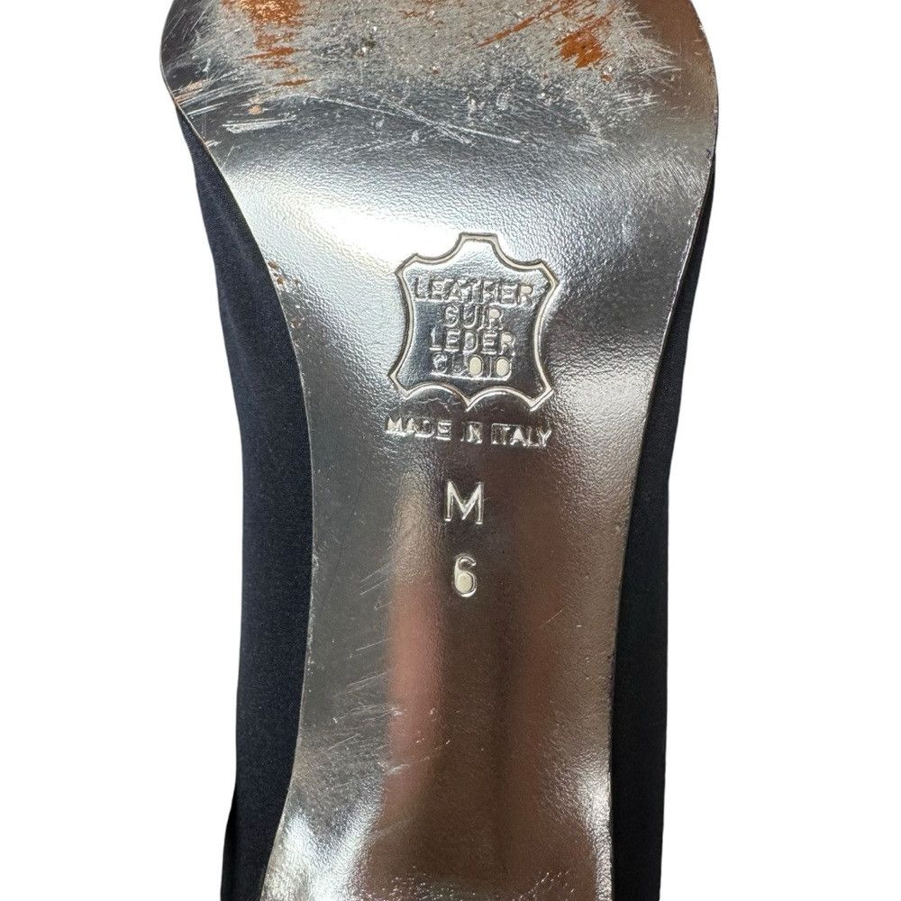Yves Saint Laurent Vintage Yves Saint Laurent Navy Silver Square Heel Made In Size US 6 / IT 36 - 7 Thumbnail