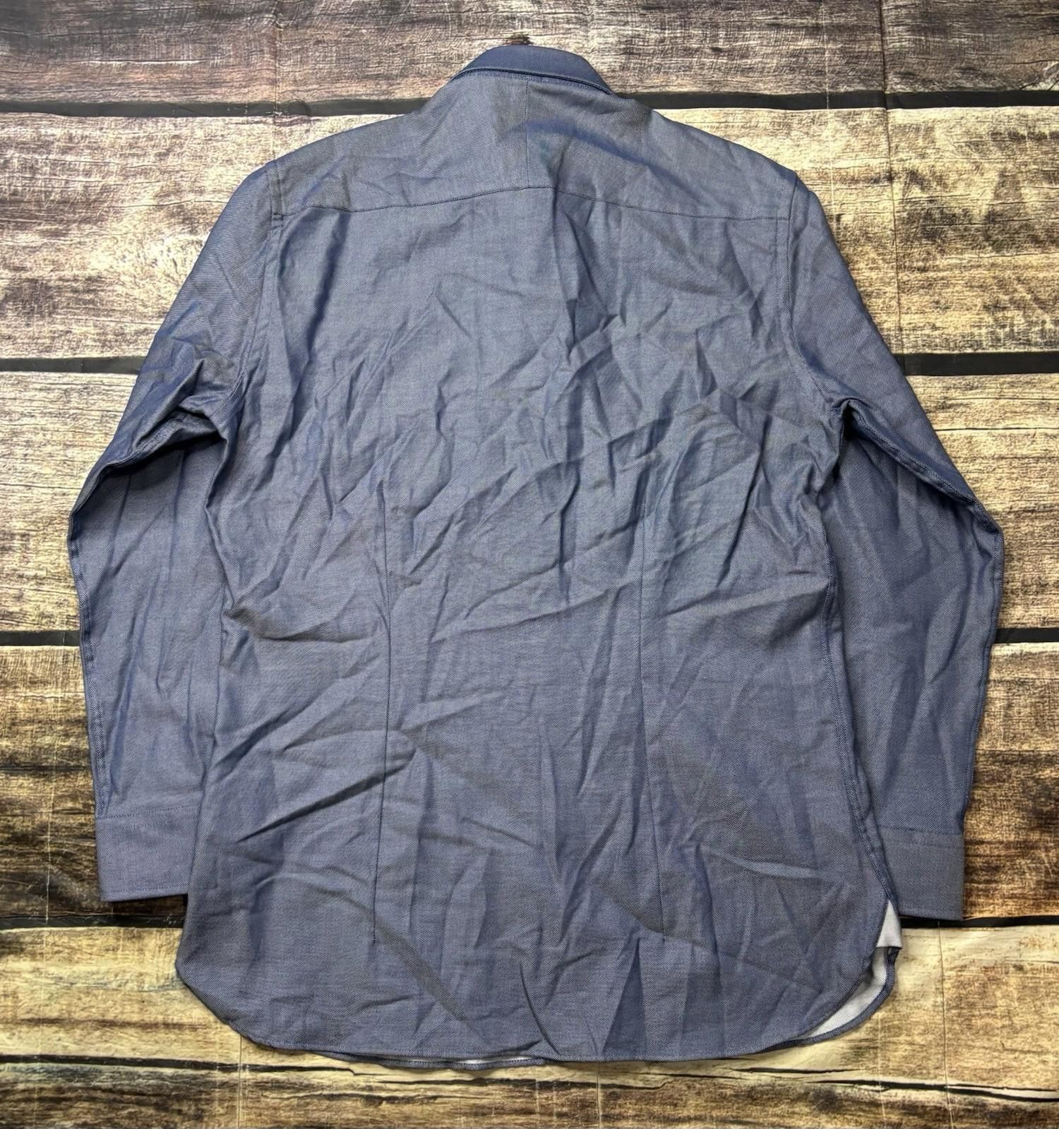 Ted Baker Ted Baker Endurance Dress Shirt Mens 16 32/33 Blue Cotton Size 38R - 4 Thumbnail