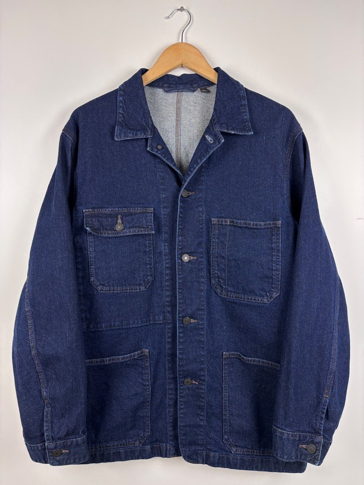 Uniqlo Mens Uniqlo Denim Overshirt Chore Jacket Navy Blue Size L Size US L / EU 52-54 / 3 - 1 Thumbnail