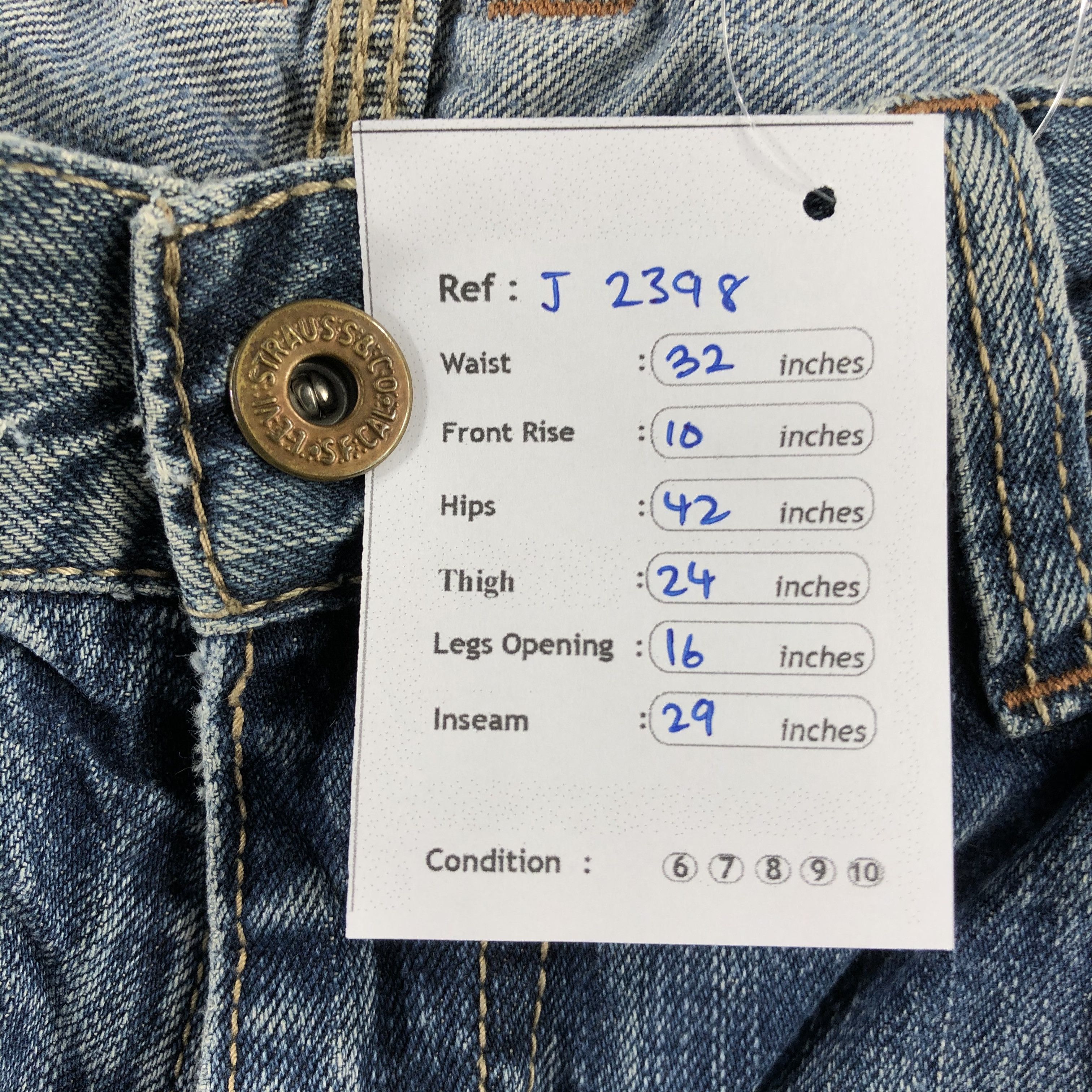 Levi's Vintage Blue Wash Levis 514 Jeans-J2398 Size US 32 / EU 48 - 15 Thumbnail