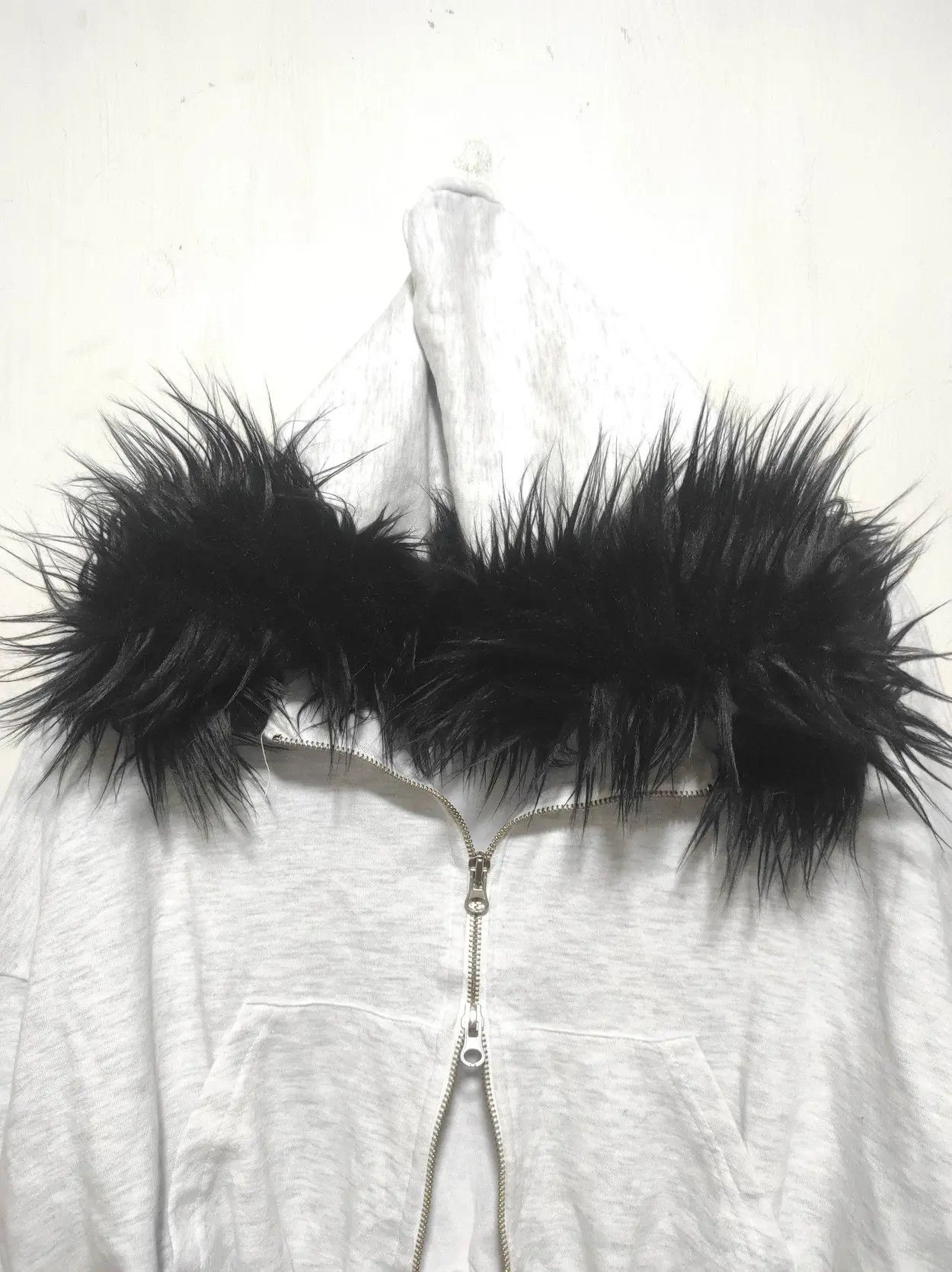 Japanese Brand Connect Crop Double Zip Fur Hoodie if6was9 LGB style Size M / US 6-8 / IT 42-44 - 3 Thumbnail