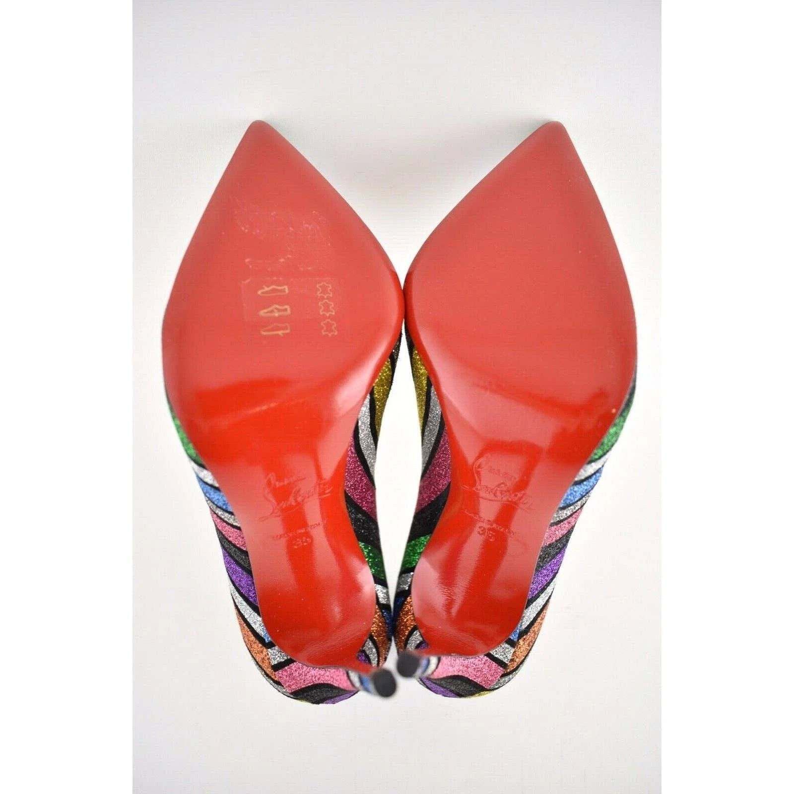 Christian Louboutin Christian Louboutin Pigalle Follies 100 Stripy Glitter Size US 5 / IT 35 - 11 Thumbnail