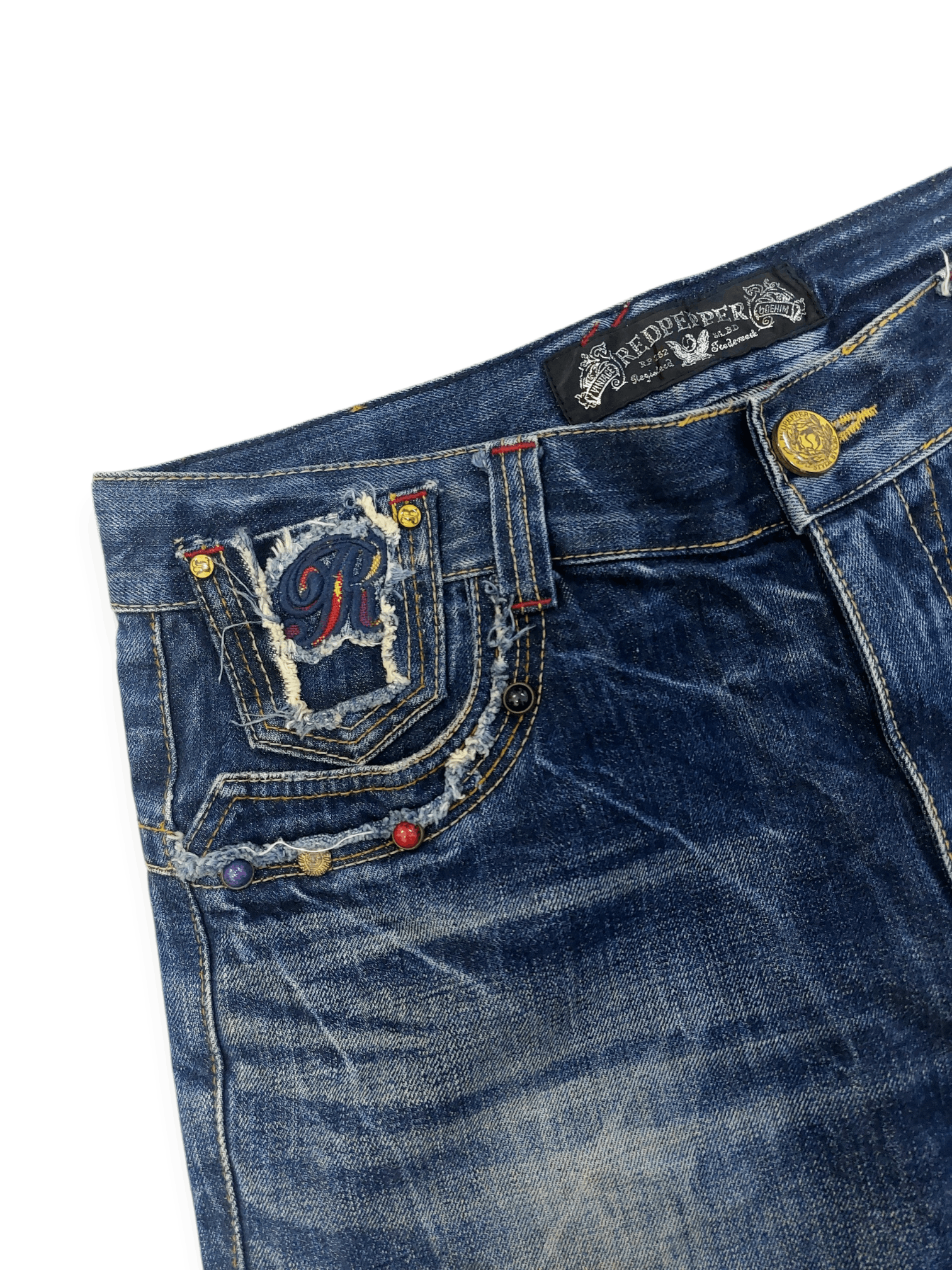 If Six Was Nine 🔥Red Pepper Studded Punkstar Archieve Union Jack Shorts Size US 34 / EU 50 - 6 Thumbnail