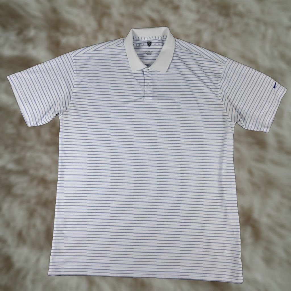Nike Nike Polo Shirt Mens 2XL Blue Striped Swoosh Golf Casual Short Sleeve Shirt Size US XXL / EU 58 / 5 - 1 Thumbnail