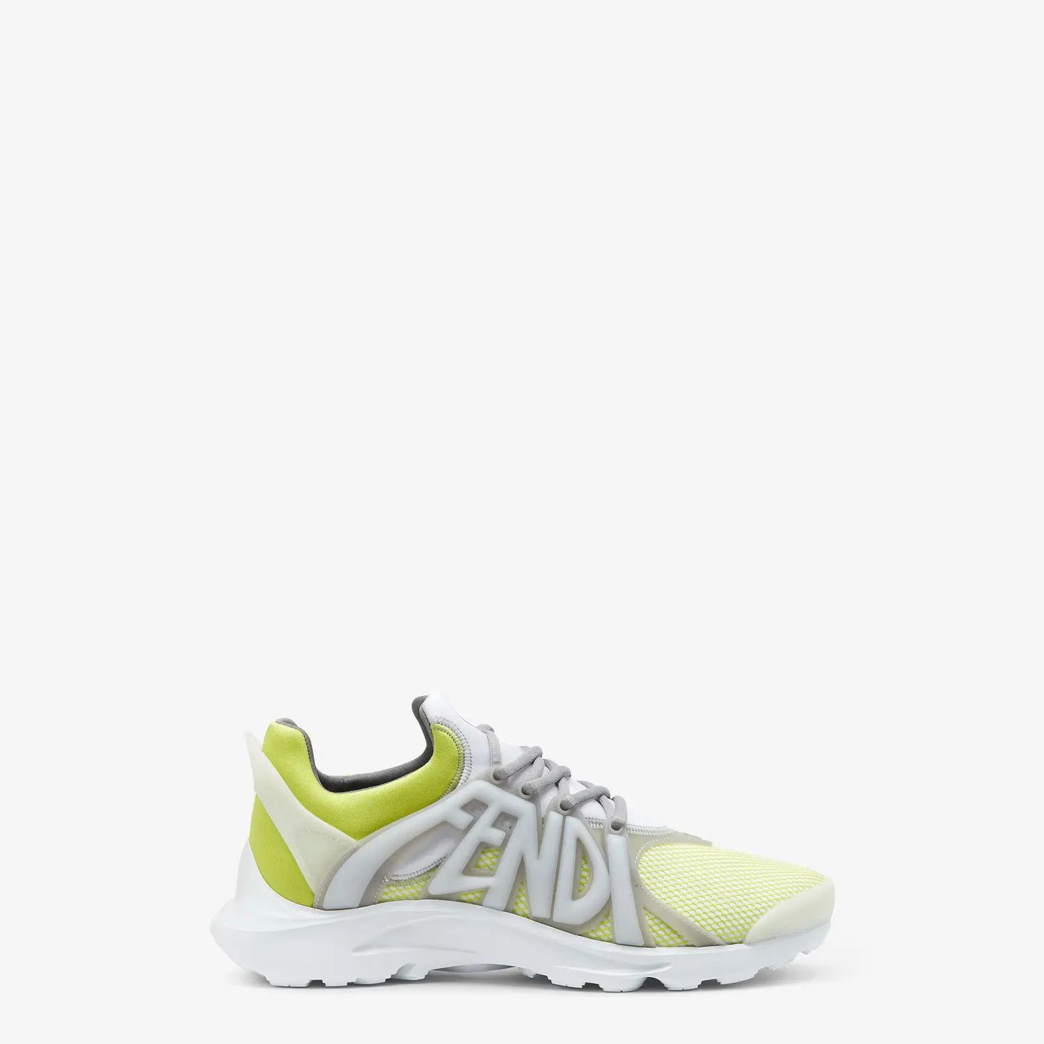 Fendi o1w1db10725 7E1667 Fendi Tag Low-Top Sneakers in Yellow/Grey Size US 7 / EU 40 - 1 Thumbnail