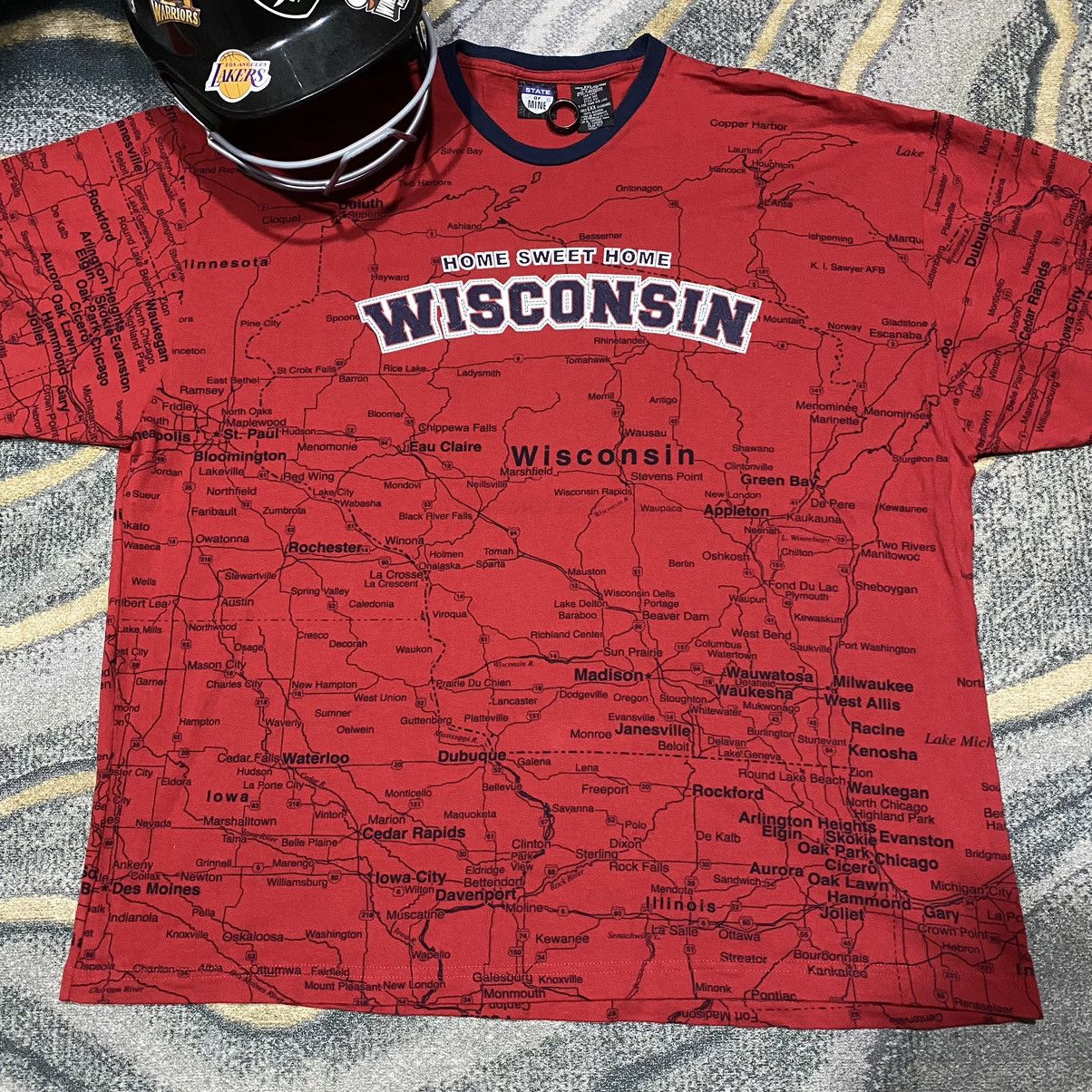 Vintage Wisconsin Road Map AOP Shirt Size US XXL / EU 58 / 5 - 1 Thumbnail