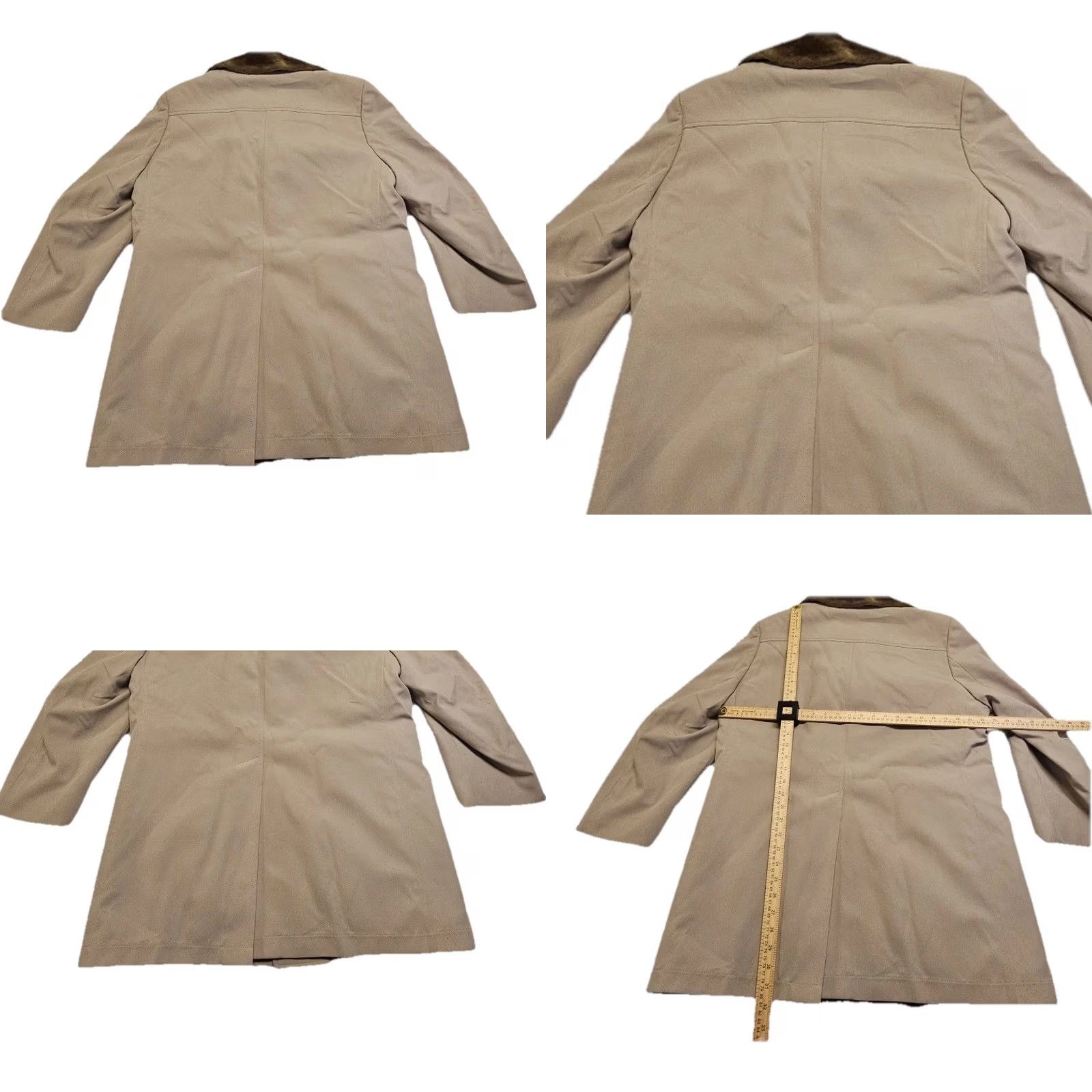 London Fog VINTAGE London Fog Mens Trench Coat Overcoat Tan Car Coat Faux Fur Collar Pile Lined Long Coat 40R Beige Size US XXS / EU 40 - 8 Thumbnail