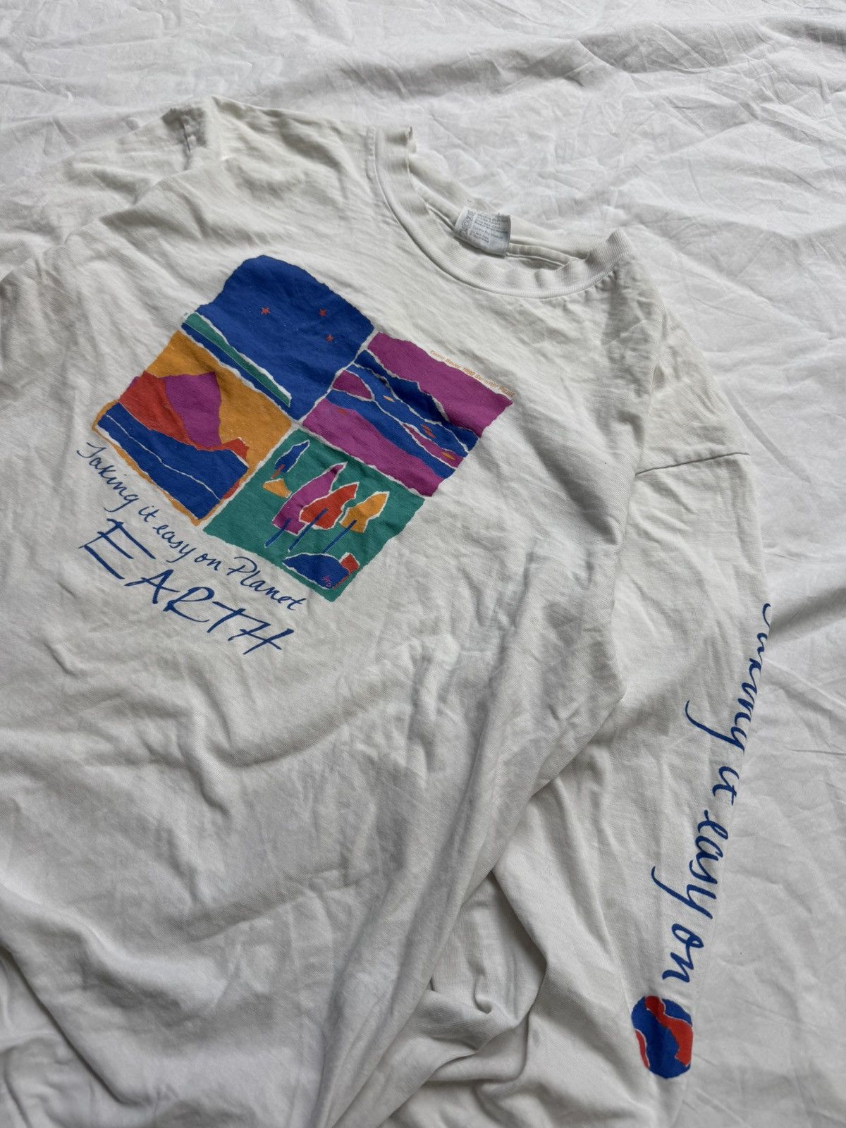 Eddie Bauer Vintage 80s Eddie Bauer Taking It Easy On Earth Longsleeve Size US L / EU 52-54 / 3 - 3 Thumbnail