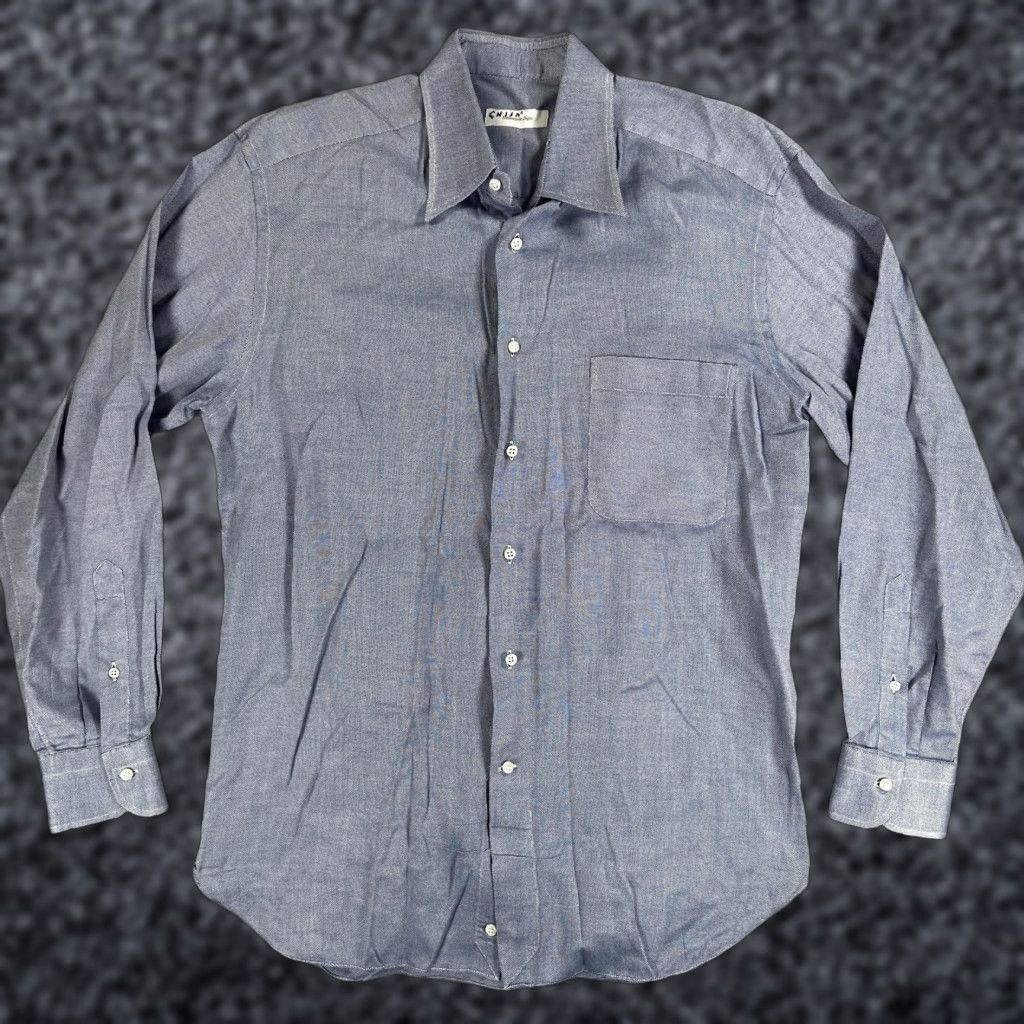 Ermenegildo Zegna Ermenegildo Zegna Dress Shirt Mens 42/16.5 Blue Check Point Collar Long Sleeve Size 46R - 1 Thumbnail