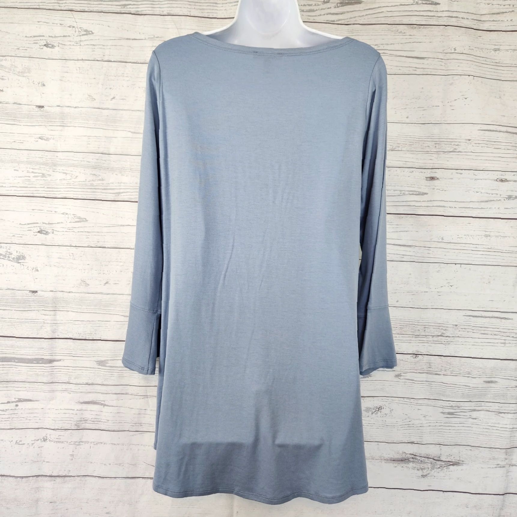 Eileen Fisher VINTAGE Eileen Fisher Womens Tunic Top Blouse Long Sleeve Sz S Solid Blue Tencel Blend Size S / US 4 / IT 40 - 3 Thumbnail