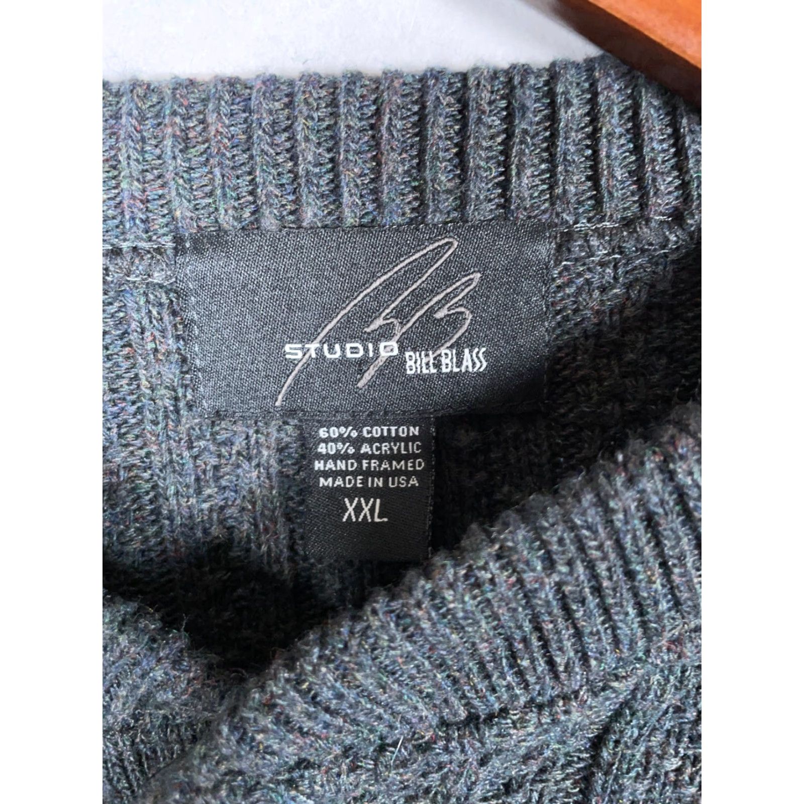 Bill Blass Vintage Bill Blass Men's 2XL Henley Sweater Gray Heavyweight Cotton Blend Chunky Knit Fall Winter Size US XXL / EU 58 / 5 - 3 Thumbnail