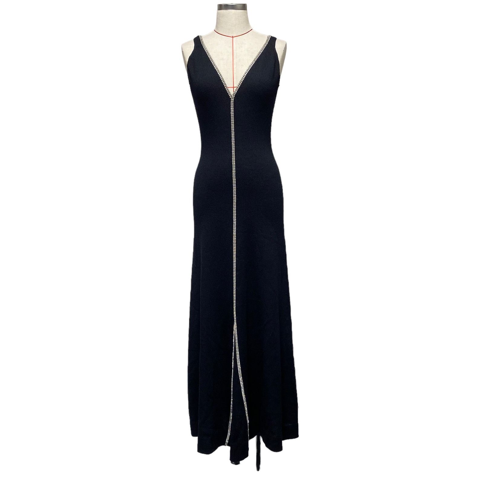 Vintage Vintage Mady Gerrard Womens Knit Rhinestone Long Dress Size ONE SIZE - 1 Thumbnail