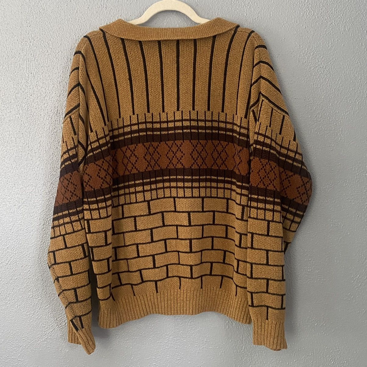 Other Vintage John Blair Tan Brown Red Polo Sweater Men’s Size XL Size US XL / EU 56 / 4 - 2 Thumbnail