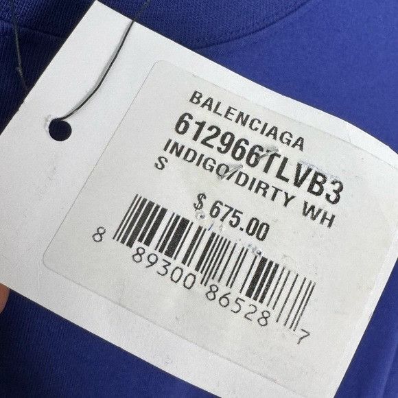 Balenciaga Balenciaga Turn Logo Oversized Crewneck T-Shirt Blue Indigo Size US S / EU 44-46 / 1 - 2 Thumbnail