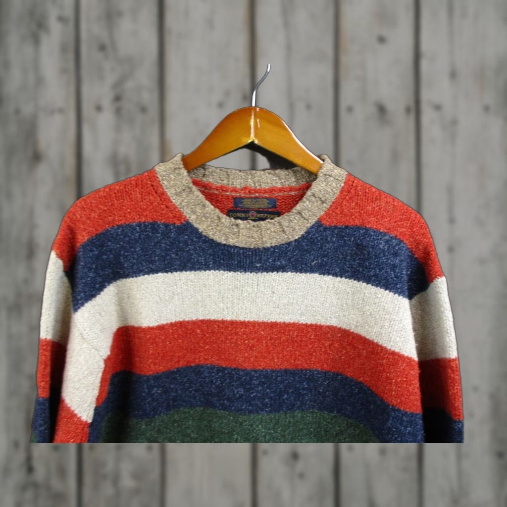 VINTAGE Tommy Hilfiger Sweater Men XL Multicolor Wool Silk Blend