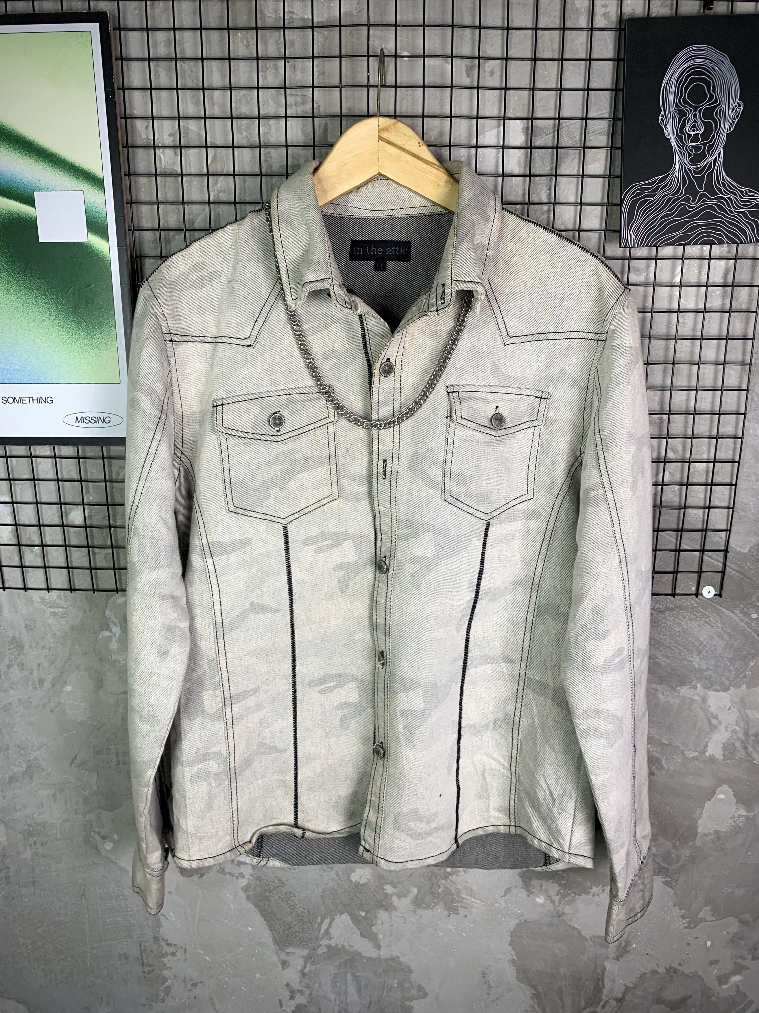In The Attic In The Attic Gothic Camo Denim Western Heavy Shirt Size US L / EU 52-54 / 3 - 1 Thumbnail