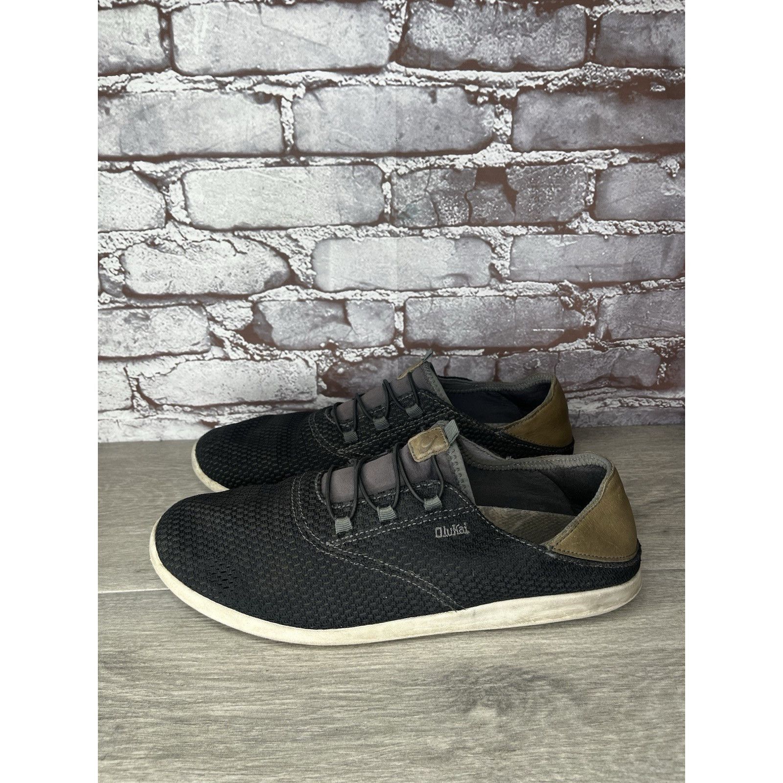 Olukai OLUKAI Alapa Li Black Textile Lace Up Athletic Sneakers Shoe Size US 12 / EU 45 - 15 Thumbnail