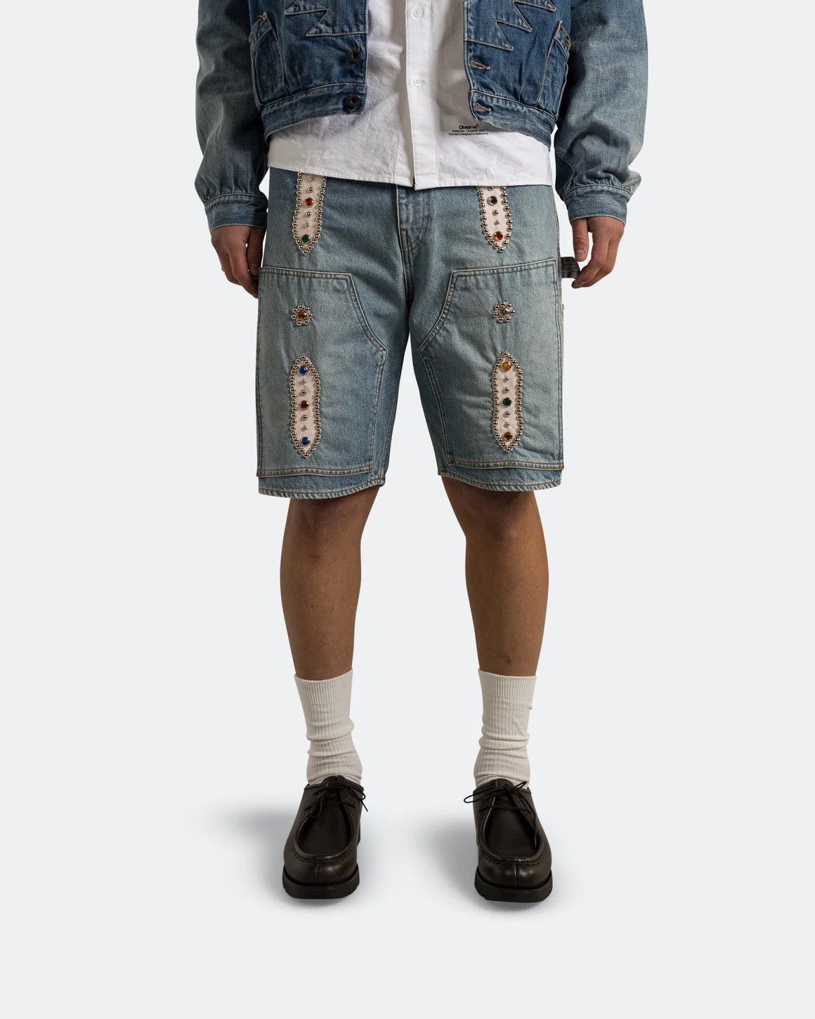 Kapital Kapital 14oz Denim Studs Remake Shorts Size US 36 / EU 52 - 1 Thumbnail