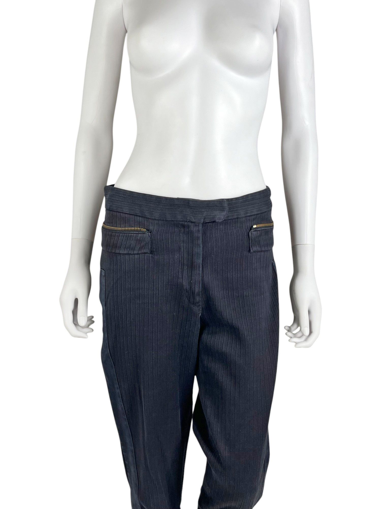 Dries Van Noten F/W 2014 Cotton Striped Zip Pants Size 25" / US 0 / IT 36 - 4 Thumbnail