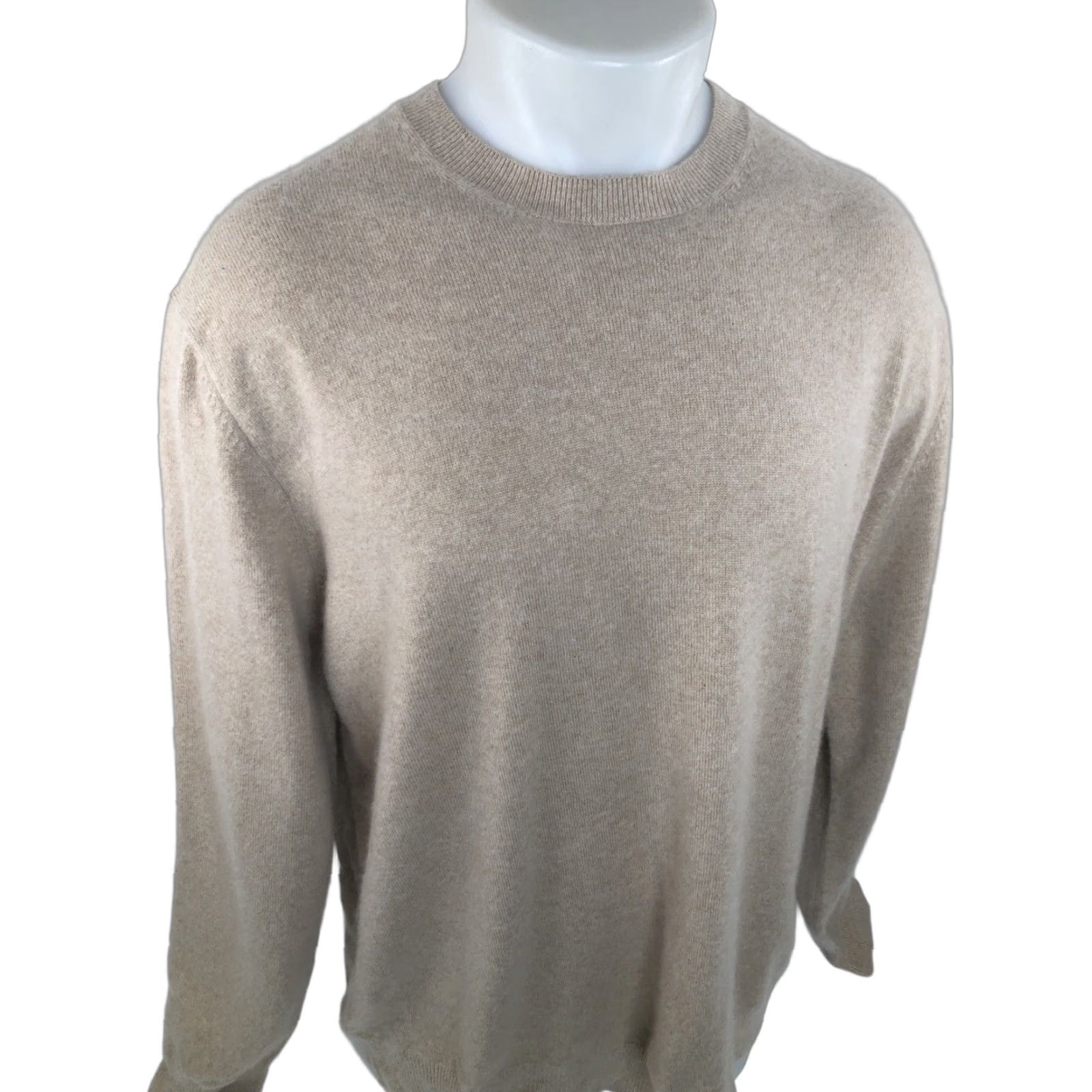 Lands' End Lands' End / Cashmere Wool Mens XL Sweater Shirt Pullover Light Brown Beige Mens XL Wool Cashmere Pullover Sweater 90s? Size US XL / EU 56 / 4 - 1 Thumbnail