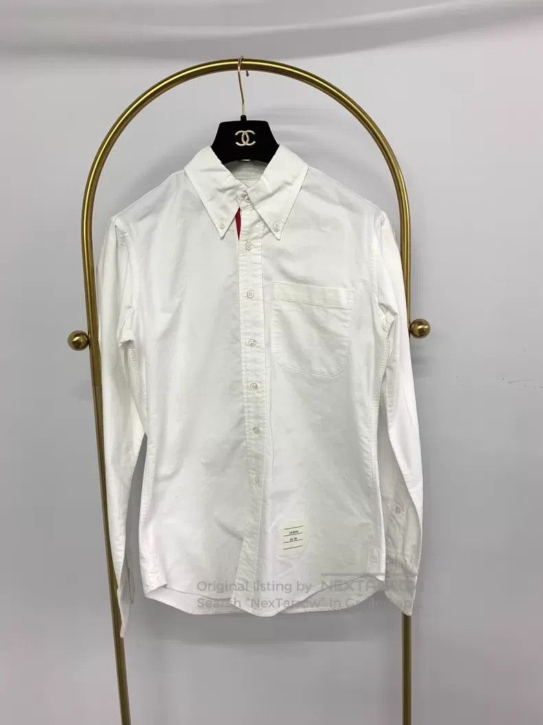 Thom Browne Thom Browne White Long Sleeve Shirt Size US XS / EU 42 / 0 - 1 Thumbnail