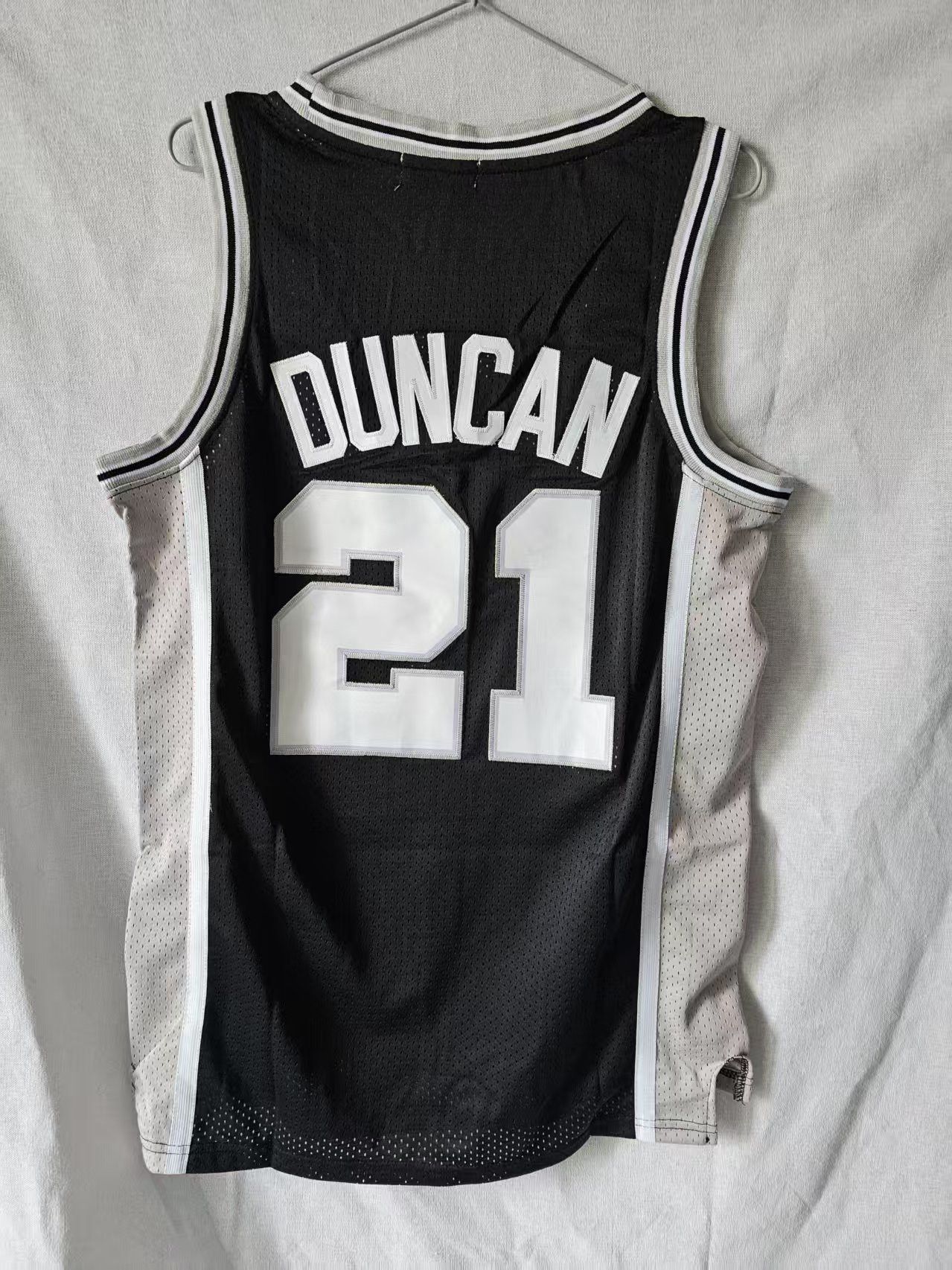Spurs #21 Tim Duncan Jersey Black