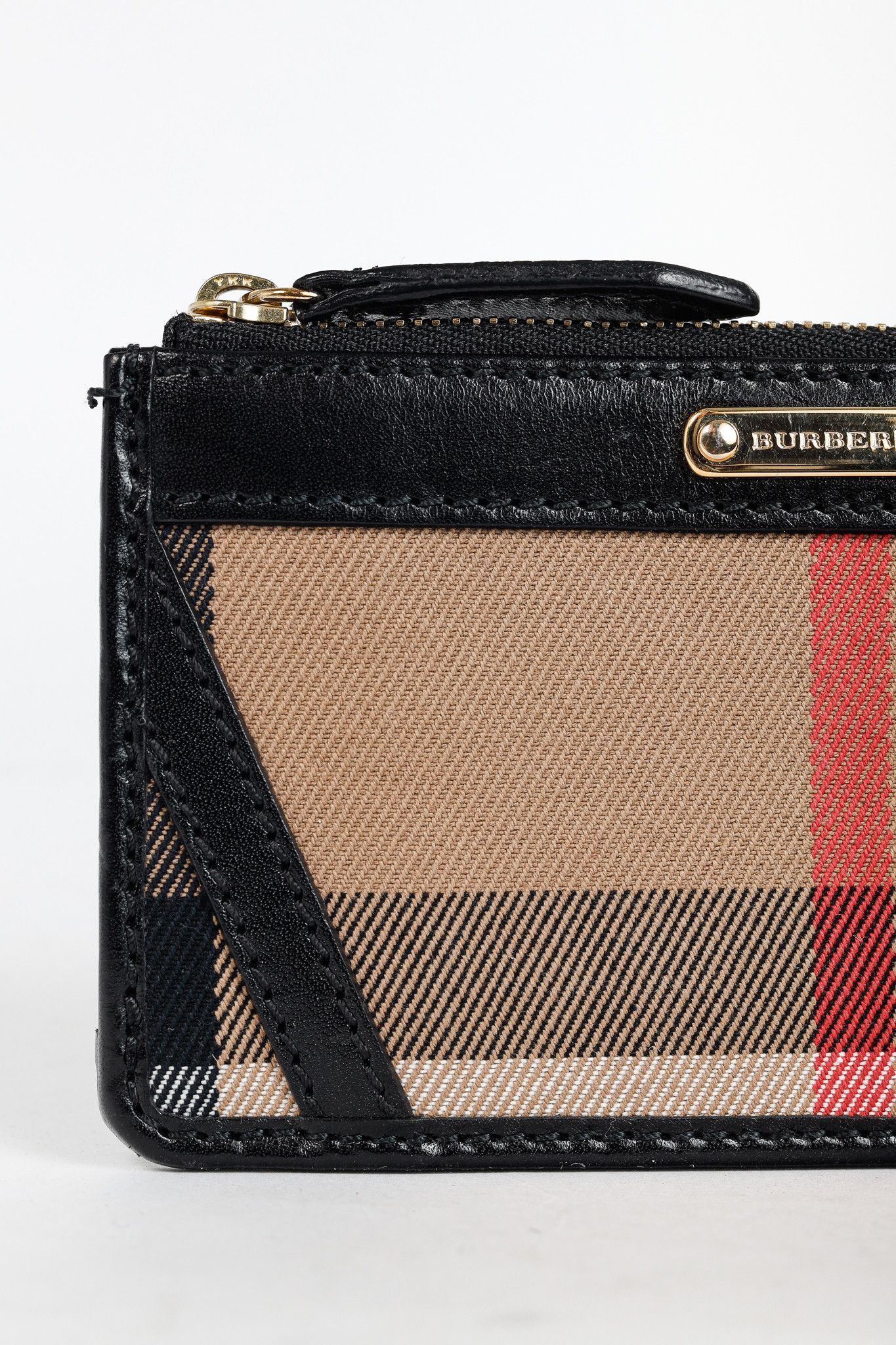 Burberry Burberry Nova Check Canvas Black-Leather-Trim Wallet Size ONE SIZE - 5 Thumbnail