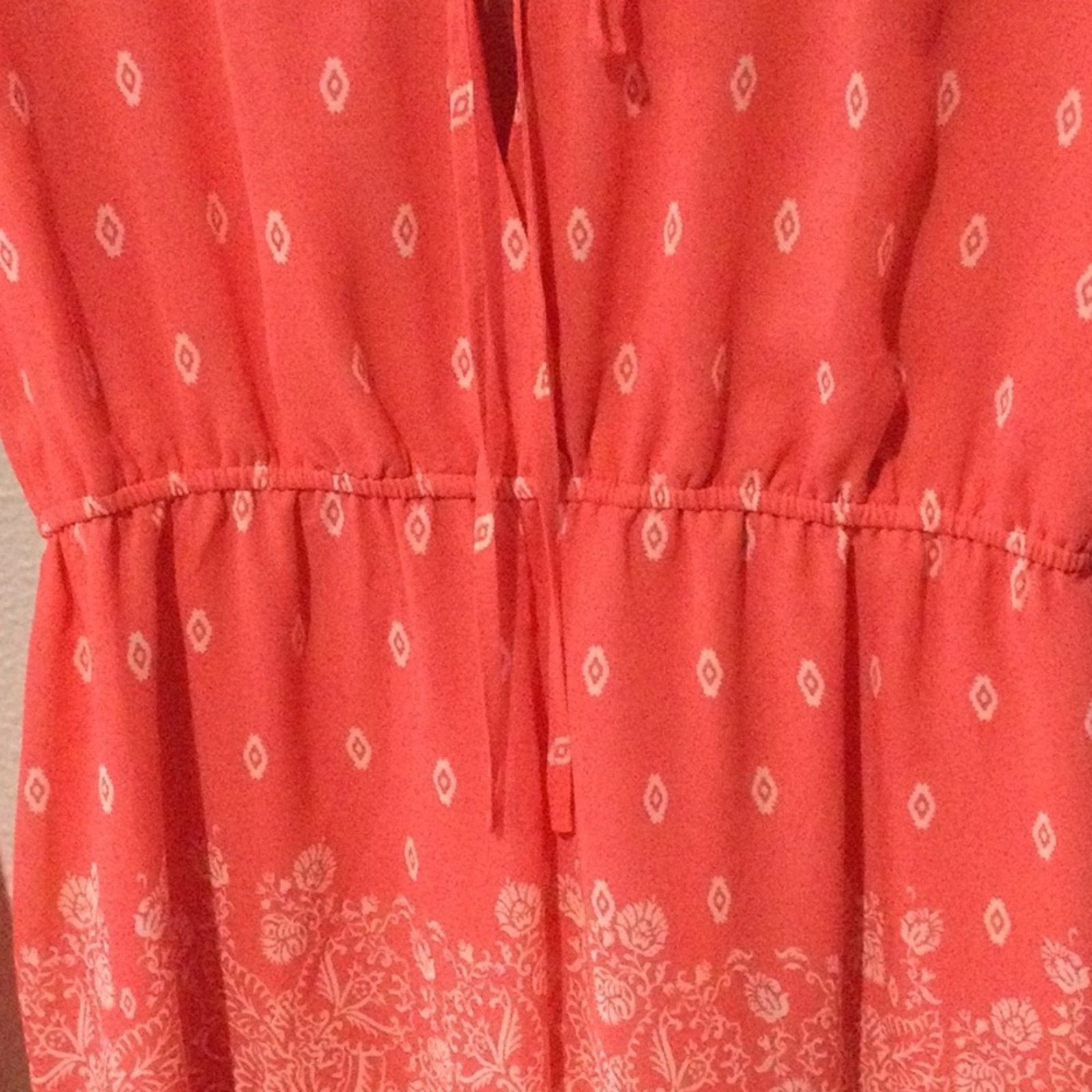 Other Love Tree Salmon & White V-neck Tie Shorts Romper M Size 30" / US 8 / IT 44 - 3 Thumbnail