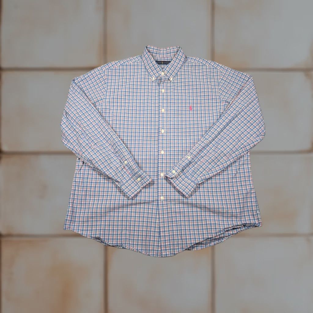 Ralph Lauren Ralph Lauren Shirt Mens 2XL Blue Pink Plaid Button-Down Long Sleeve Pony Logo Size US XXL / EU 58 / 5 - 1 Thumbnail