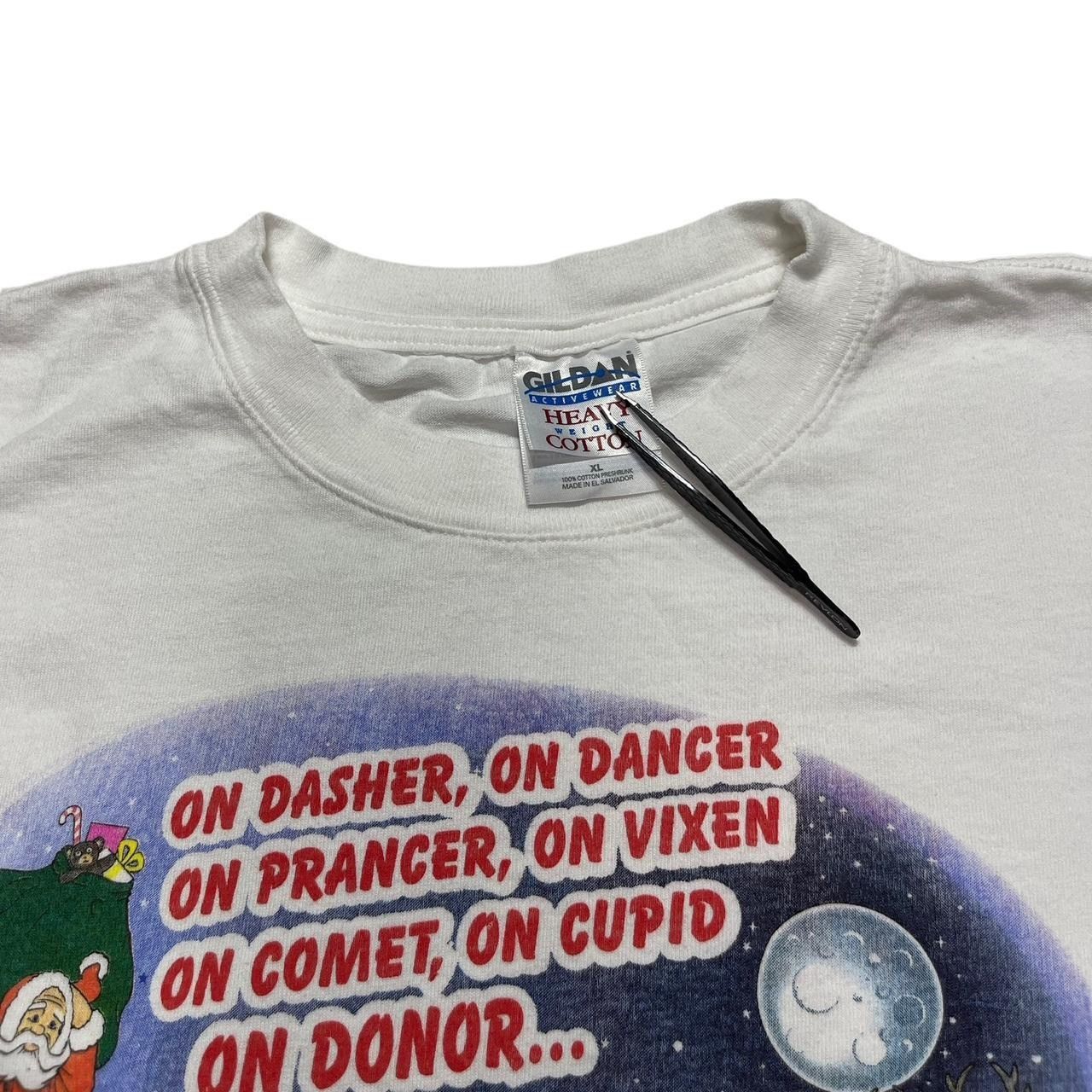 Gildan × Vintage Y2K Christmas Reindeer Blood Drive T-Shirt Size US XL / EU 56 / 4 - 4 Thumbnail